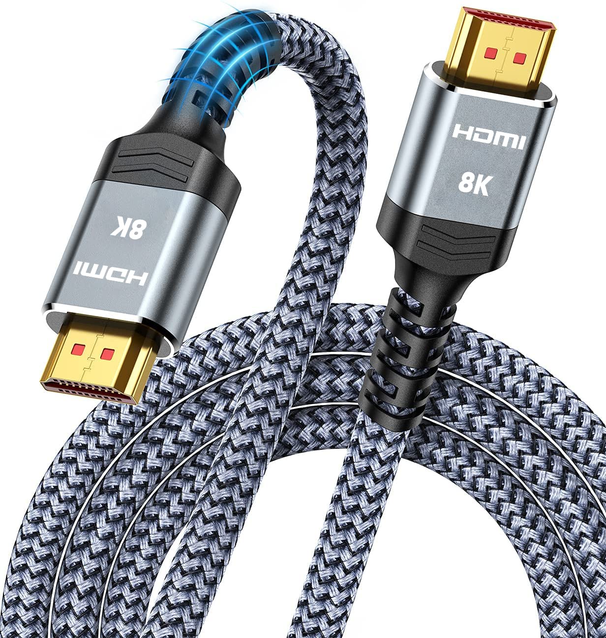 7.5m HDMI Cable 2.1 8K, Snowkids HDMI Cable 8K@60Hz High Speed 48Gbps UHD 4K@120Hz 7680P Dolby Vision, DTS: X, HDCP 2.2 and 2.3, HDR 10, eARC, Dynamic HDR, PS5 Compatible /4 Pro Projector PC Monitor