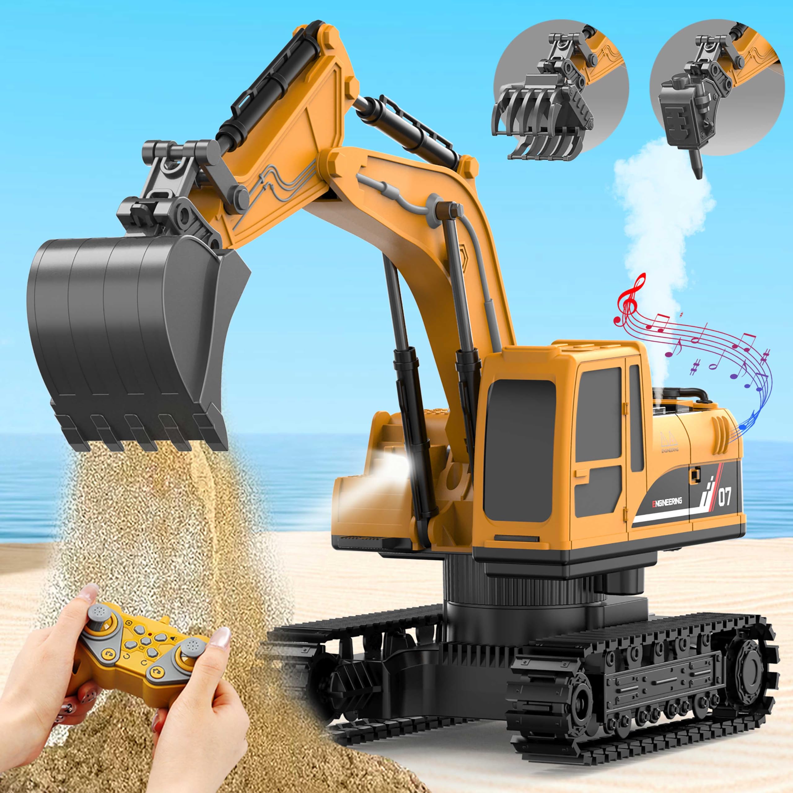 Remote Control Excavator Toy for Kids Adults RC Construction Vehicles Toys for Boy Outdoor Toys for Kids Birthday