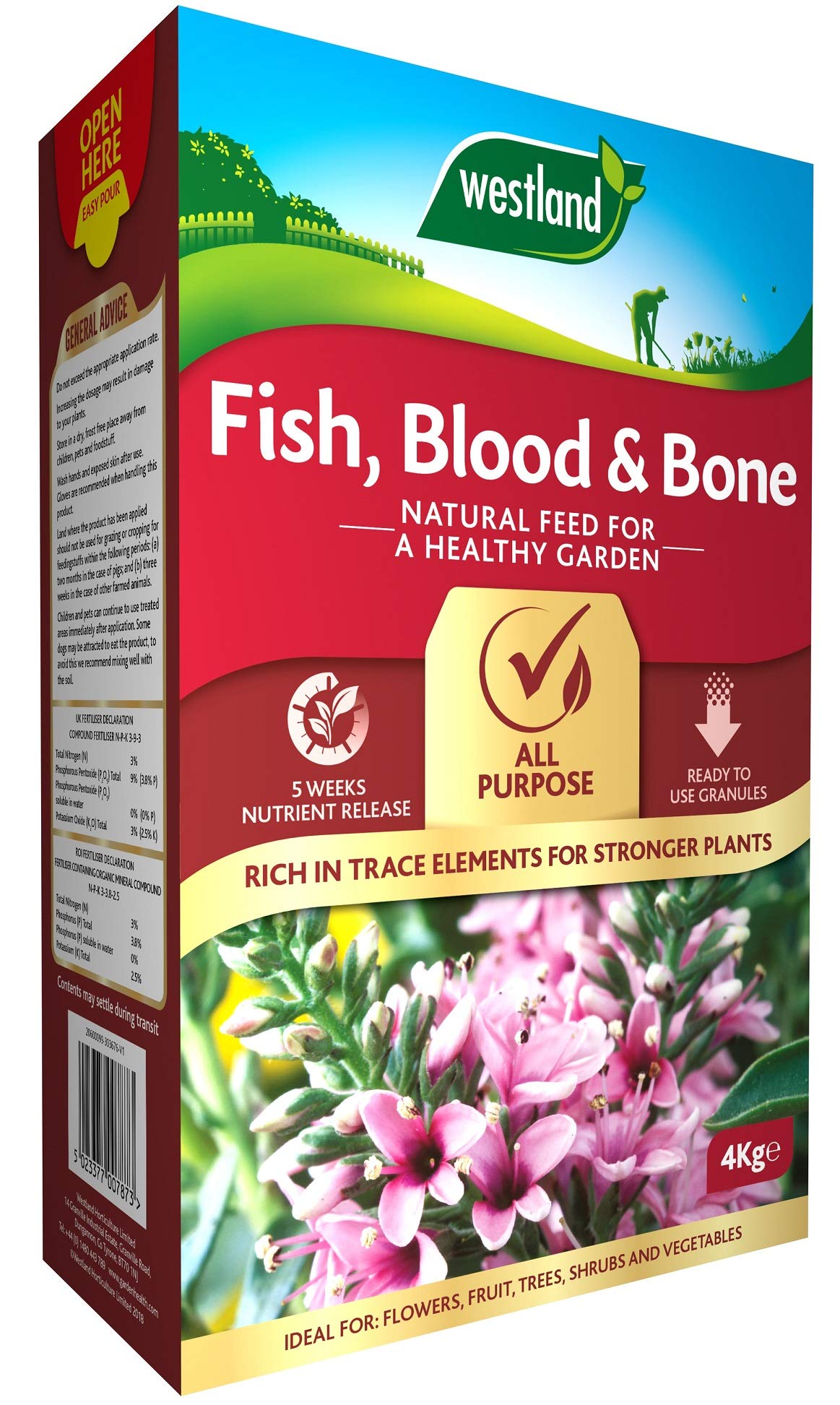 Westland 20600099 Fish, Blood and Bone All Purpose Plant Food, 4 kg, Natural