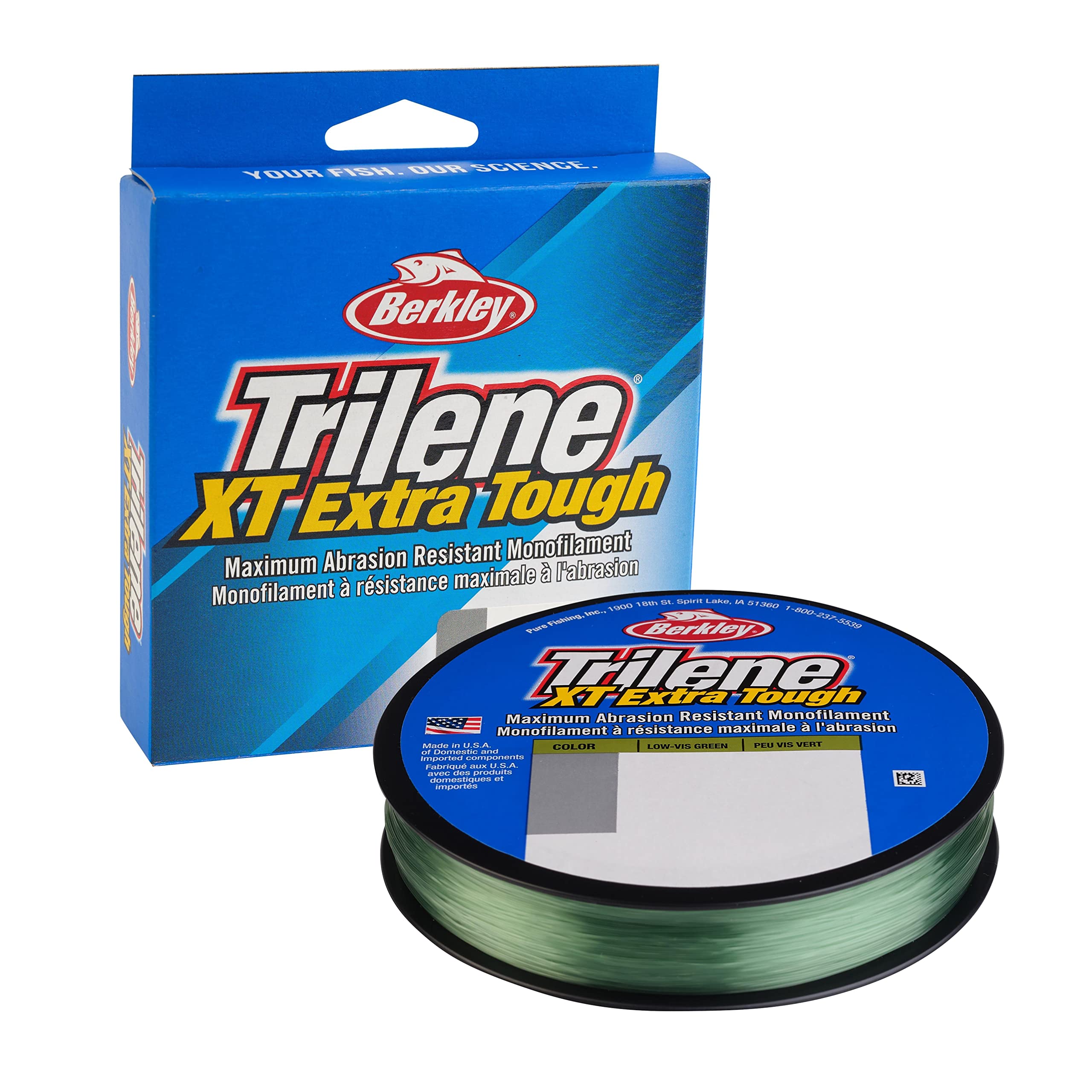 (Low Vis Green, 330 Yd pound test 4) - Trilene XT Monofilament - Low-Vis Green - 4lb 1.8kg - 330yd 301m