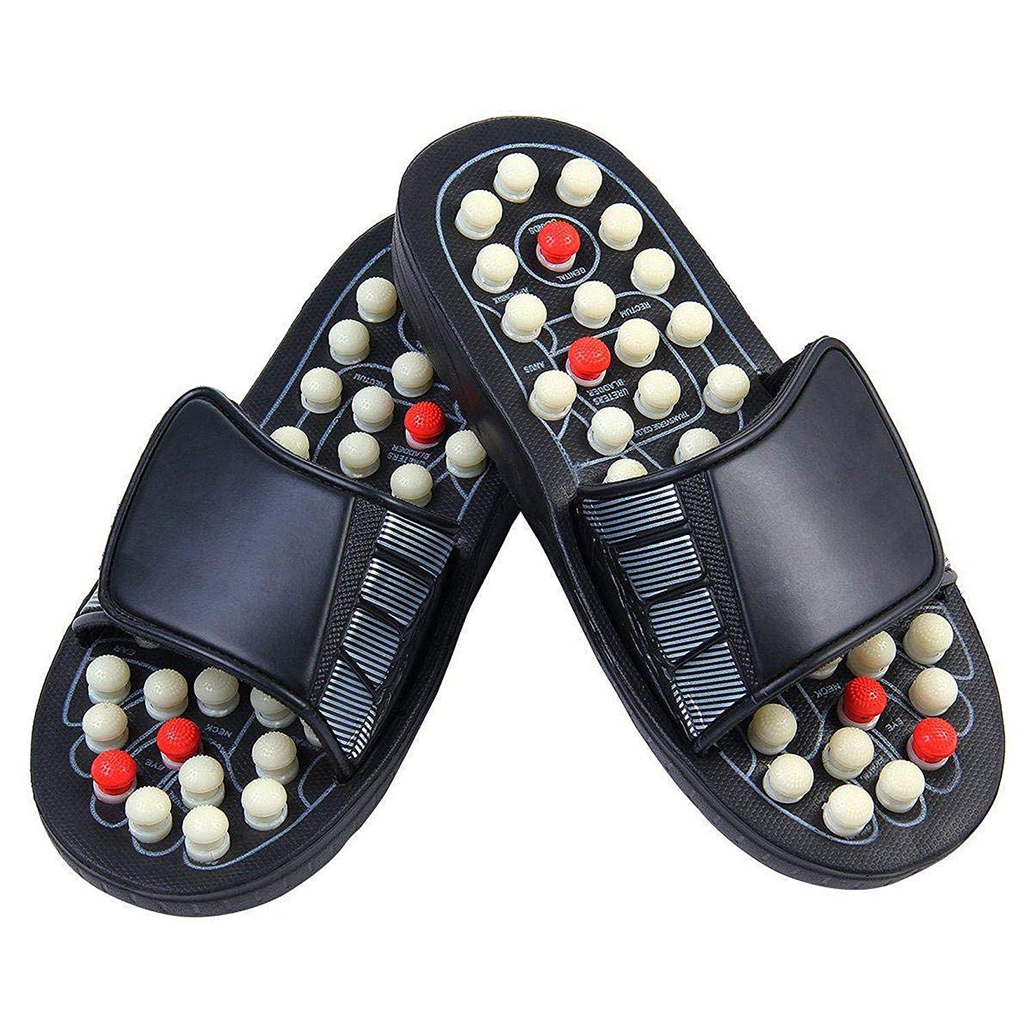 Concepta pring Acupressure and Magnetic Therapy Accu Paduka Slippers for Full Body Blood Circulation Natural Leg Foot Massager Slippers.