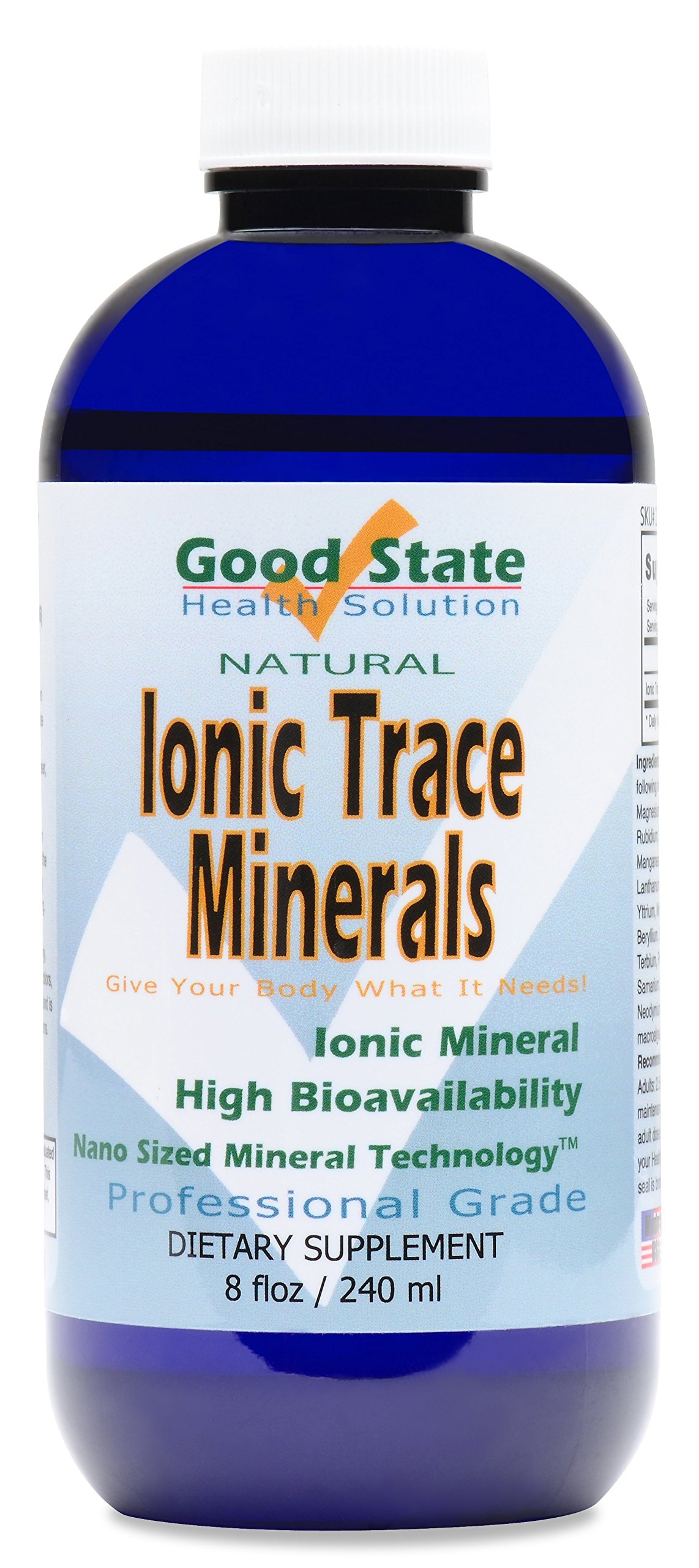 Good State | Ionic Trace Minerals | Great Source of Microminerals | 96 Servings at 125 Mg | 8 Fl oz Bottle