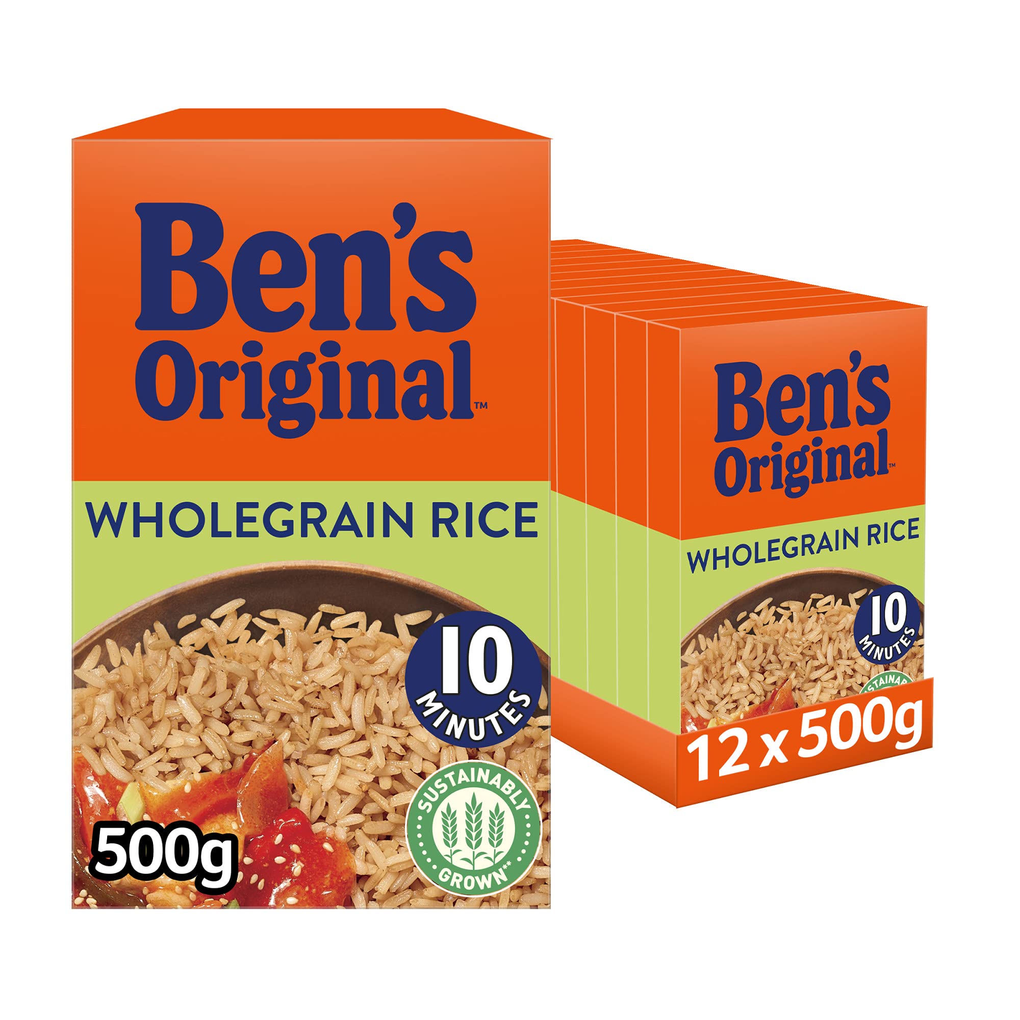 Ben's Original Wholegrain Brown Rice, Bulk Multipack 12 x 500 g boxes (Total 6 kg)