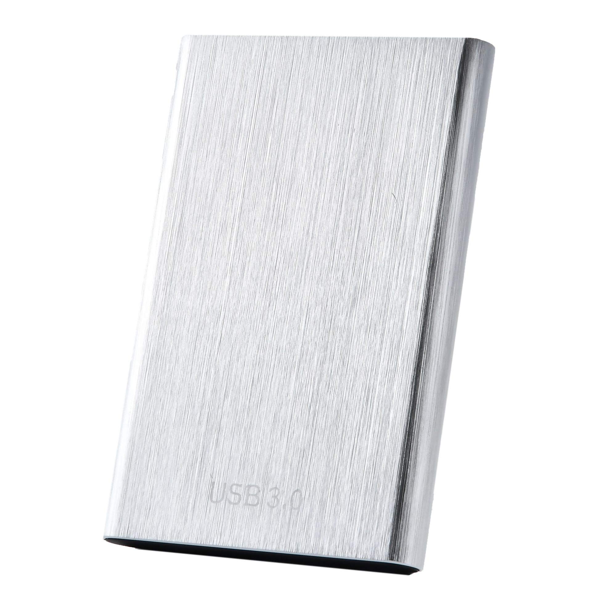 Portable External Hard Drive，External Hard Drive 2TB,Portable Storage Drive Slim External Hard Drive Compatible with PC, Laptop and Mac(2TB Silver)