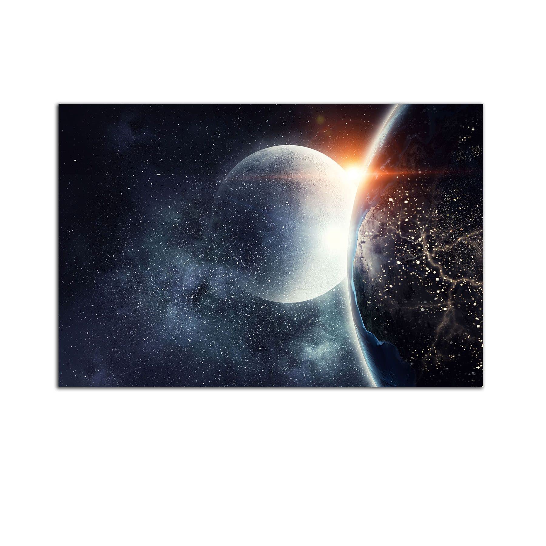 Startonight Acrylic Glass Wall Art - The Moon from Space - Acrylic Glass Artwork 60 X 90 cm