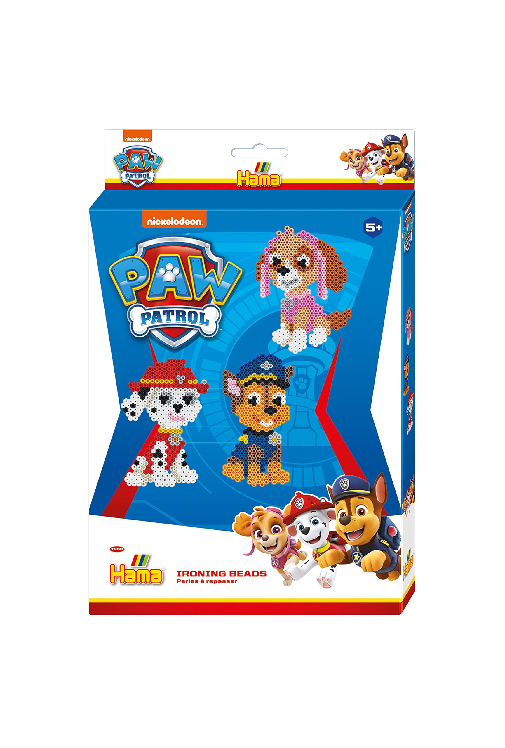 HAMAPerlen 7966 Paw Patrol Iron-On Beads Small Gift Set with Approx. 2000 Midi Beads, 5 mm Diameter, for Children Aged 5 Years and Up