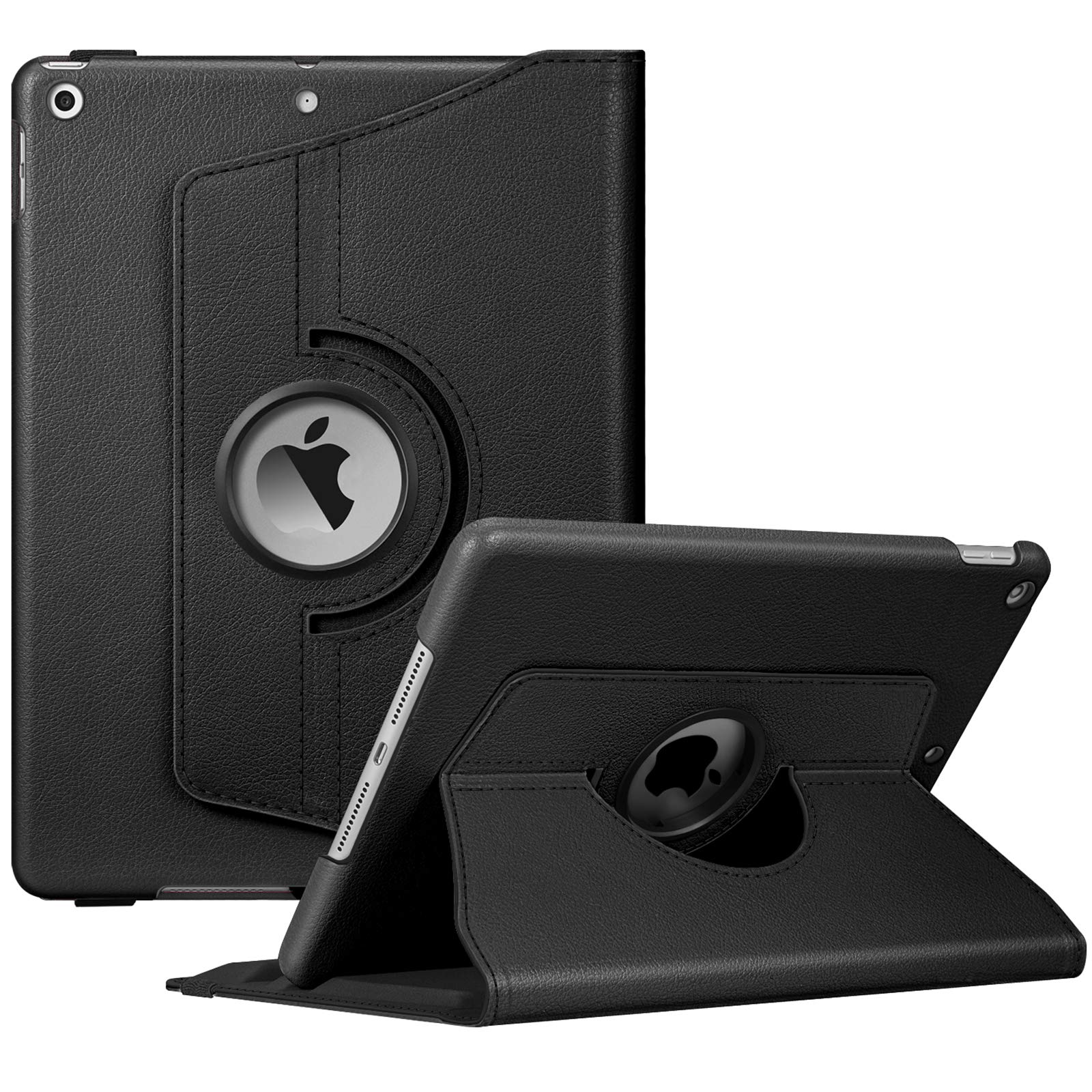 FintieRotating Case for iPad 9th Generation (2021) / 8th Generation (2020) / 7th Gen (2019) 10.2 Inch - 360 Degree Rotating Stand Cover with Pencil Holder, Auto Wake Sleep, Black