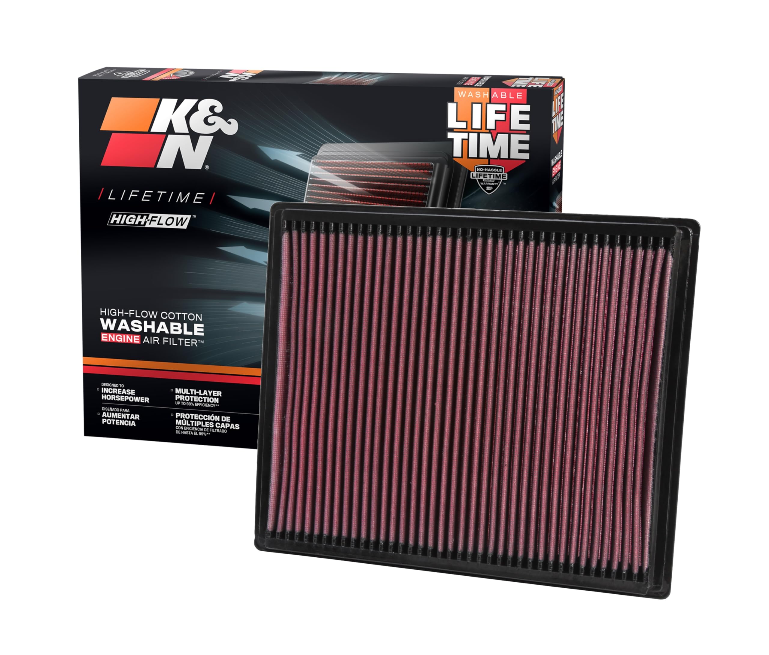 K&N Engine Air Filter: High Performance, Washable, Replacement Compatible With 2004-2019 Nissan/Infiniti (Frontier, Titan, Pathfinder, Xterra, Armada, Equator, Nv1500, 2500, 3500, Qx56)33-2286