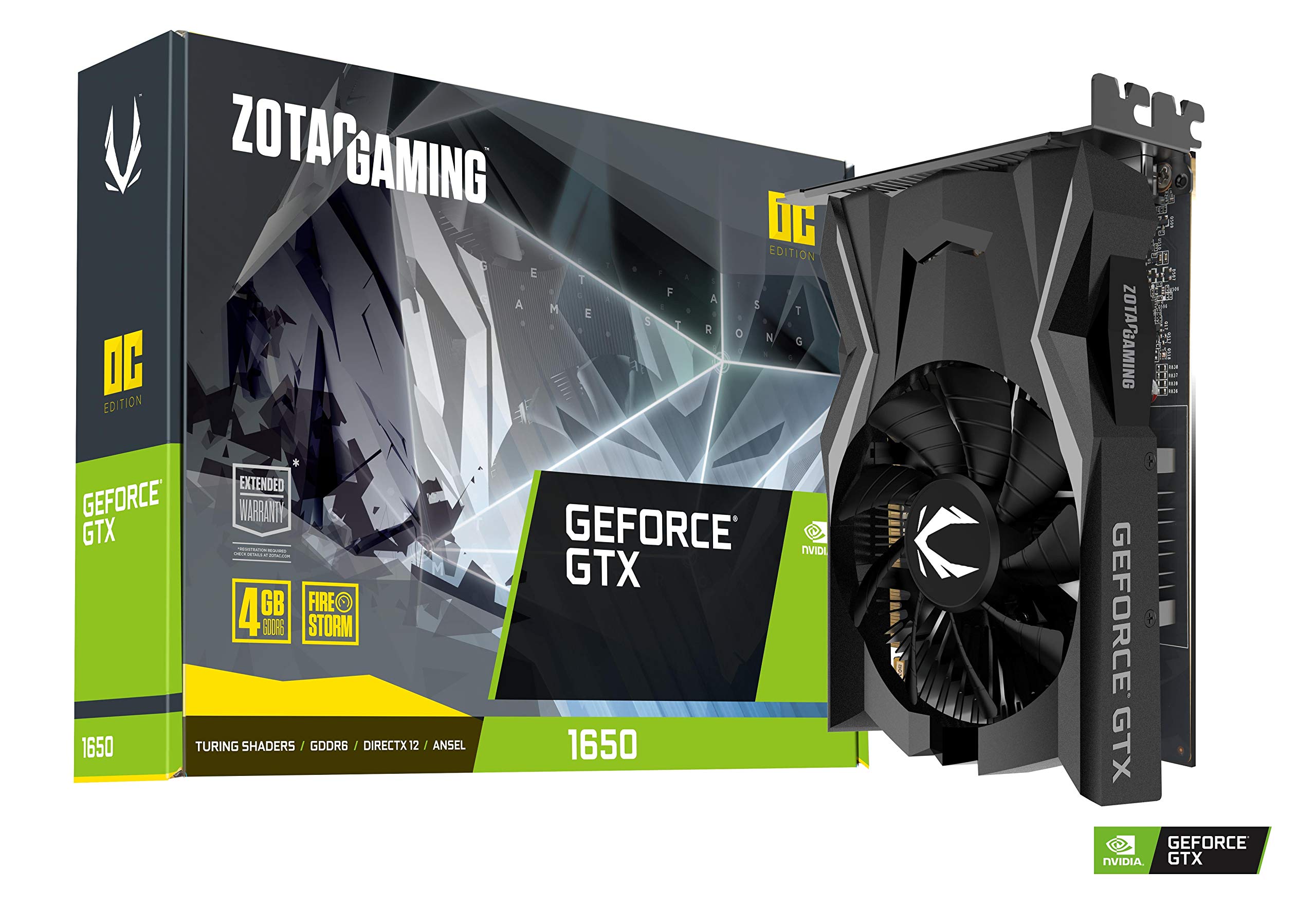 ZOTACGAMING GeForce GTX 1650 OC 4GB GDDR6 128-bit Graphics Card, Super Compact, ZT-T16520F-10L