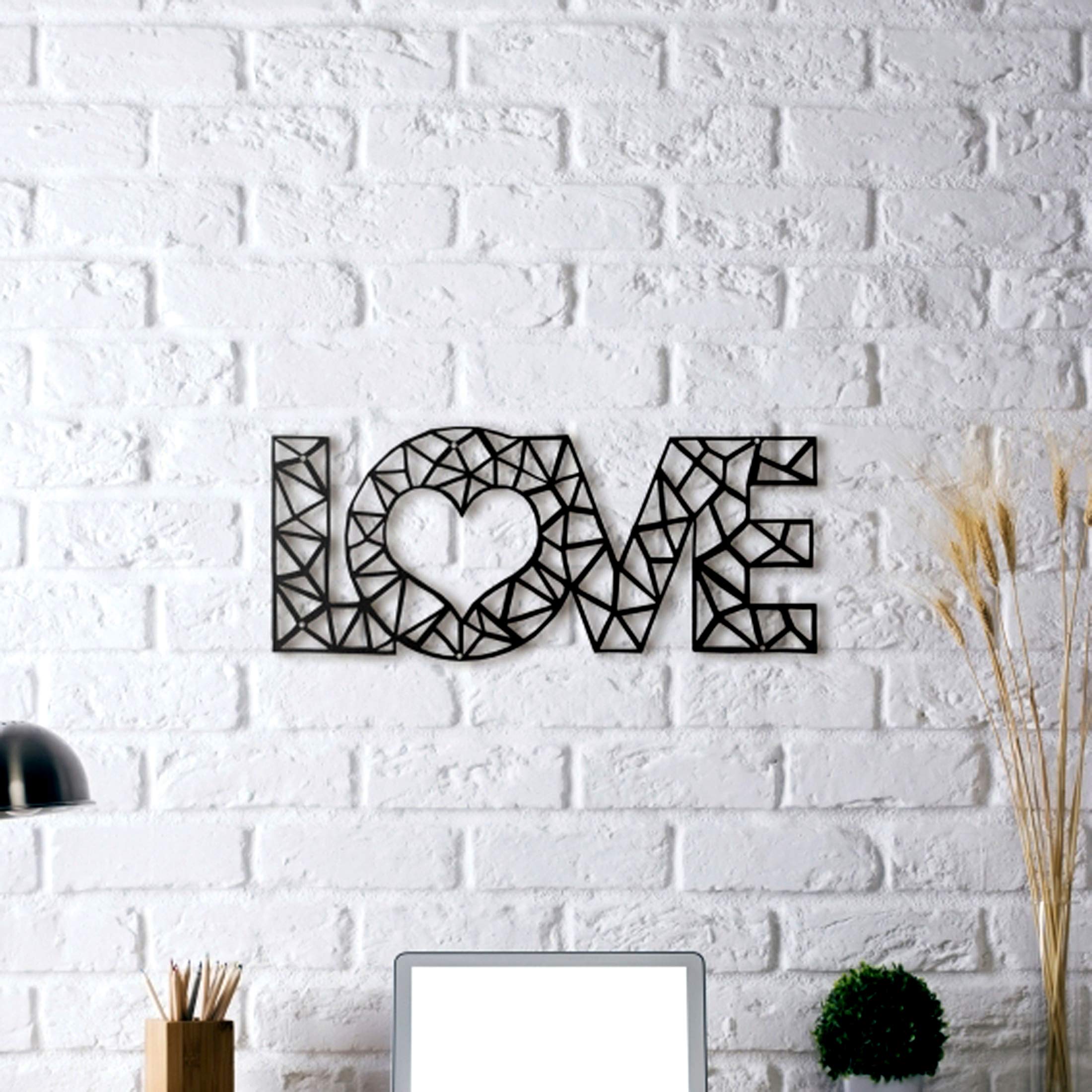 Zuper The 3D Wall Art Love Wall Decor 93(Black) Suitable for Living Room,Foyer,Bedroom,Hallway N91