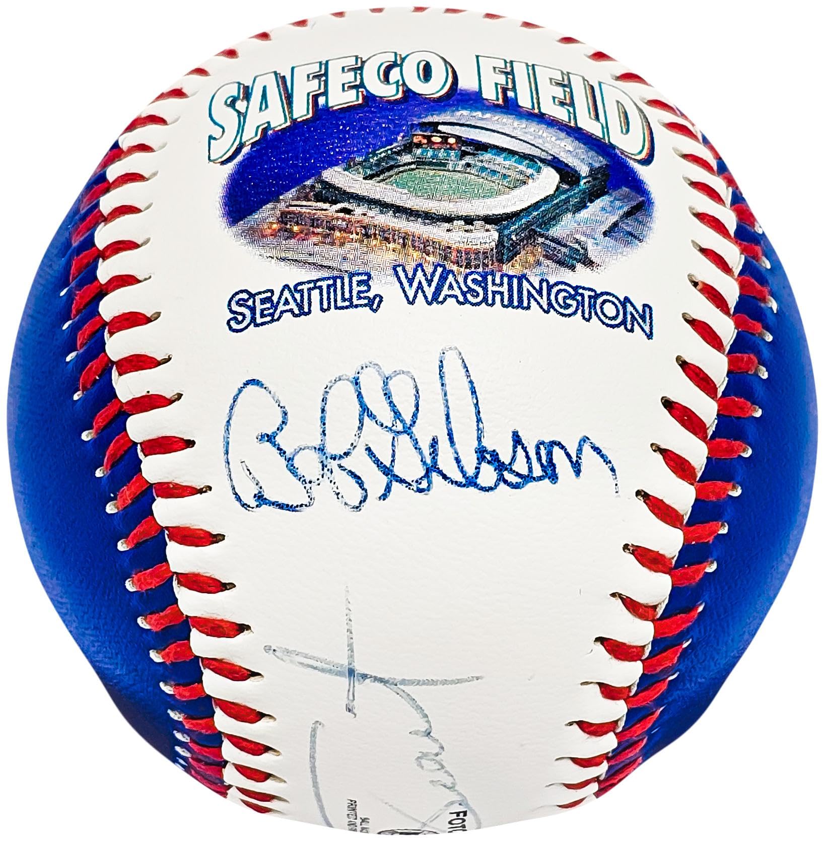 Bob Gibson, Jim Rice & Luis Tiant Autographed Official Safeco Field Fotoball Baseball SKU #218466 - Sports Memorabilia