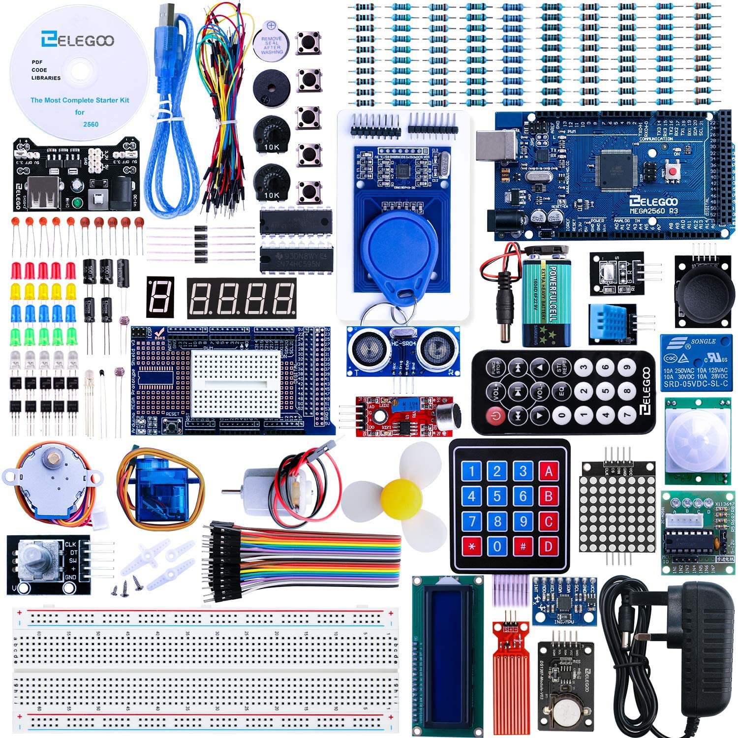 ELEGOO Mega R3 Project The Most Complete Ultimate Starter Kit Barebone PCs Compatible with Arduino IDE with Tutorial