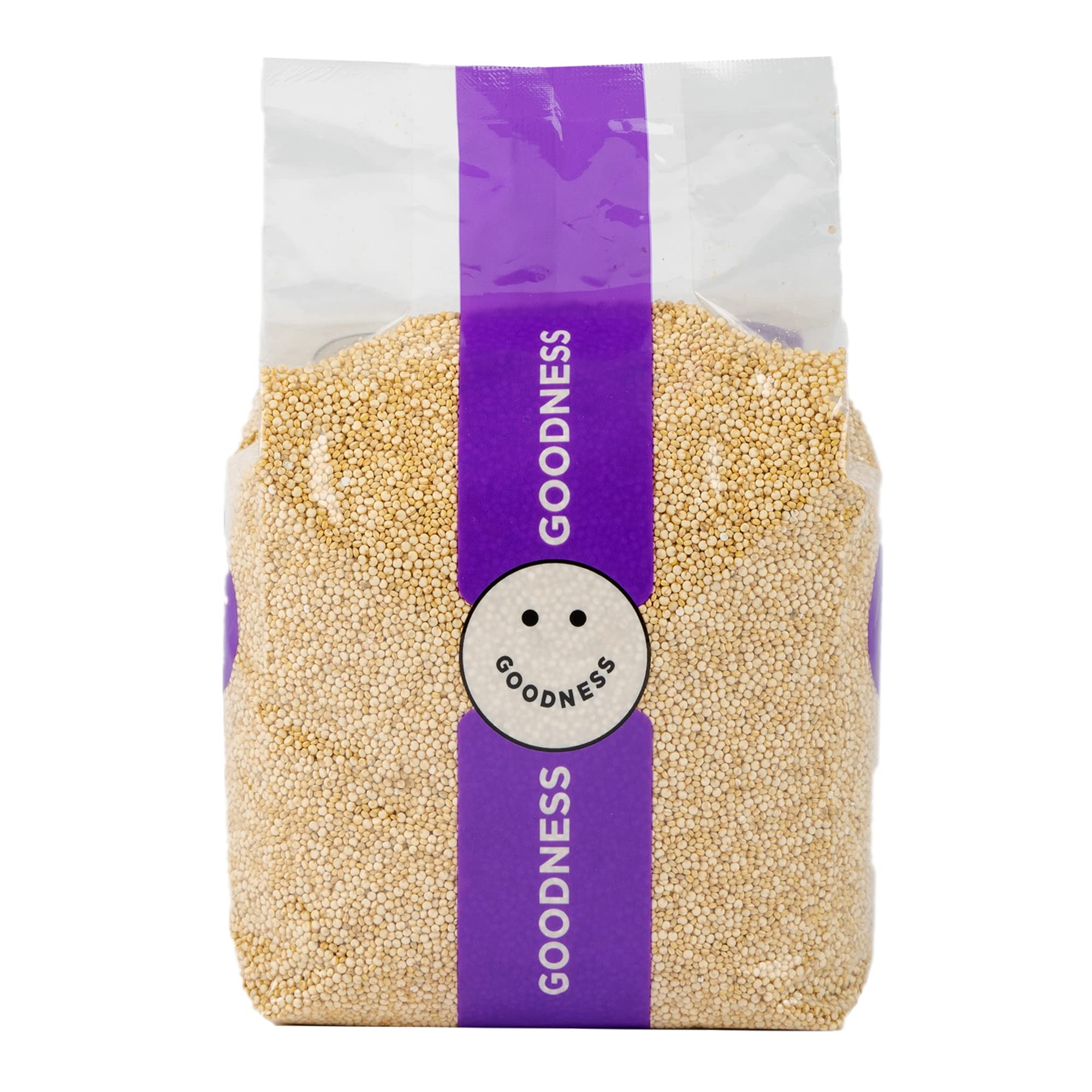 Goodness UAE Organic White Quinoa, Diet-Friendly & Naturally White Quinoa with High Fibre – 1 KG