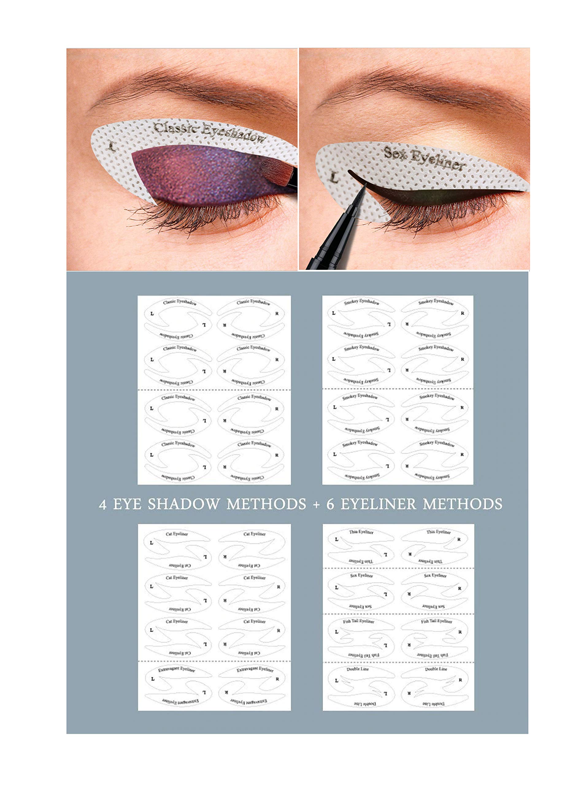 S.A.V.I 32 Styles 4 Sheets Eye Makeup Quick Eyeliner Eye-shadow Stencil Stickies For Women