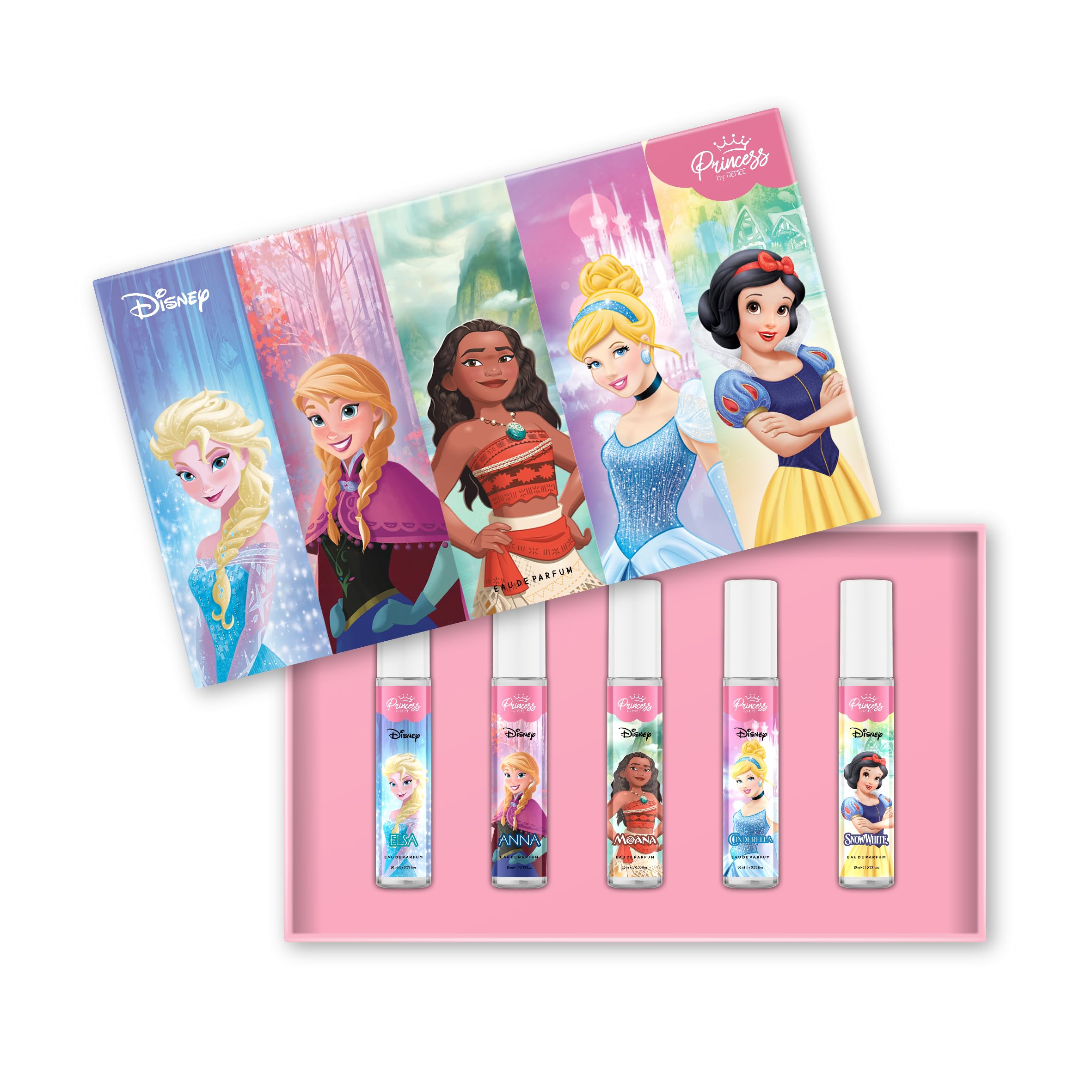 Princess by RENEE Disney Fairytale Perfume Combo, Curated with Delicious Blend of Fruity, Floral & Spicy Notes, Cruelty-Free & Vegan, Gentle & Skin-Friendly, Perfect for Young Princesses, Pack of 5