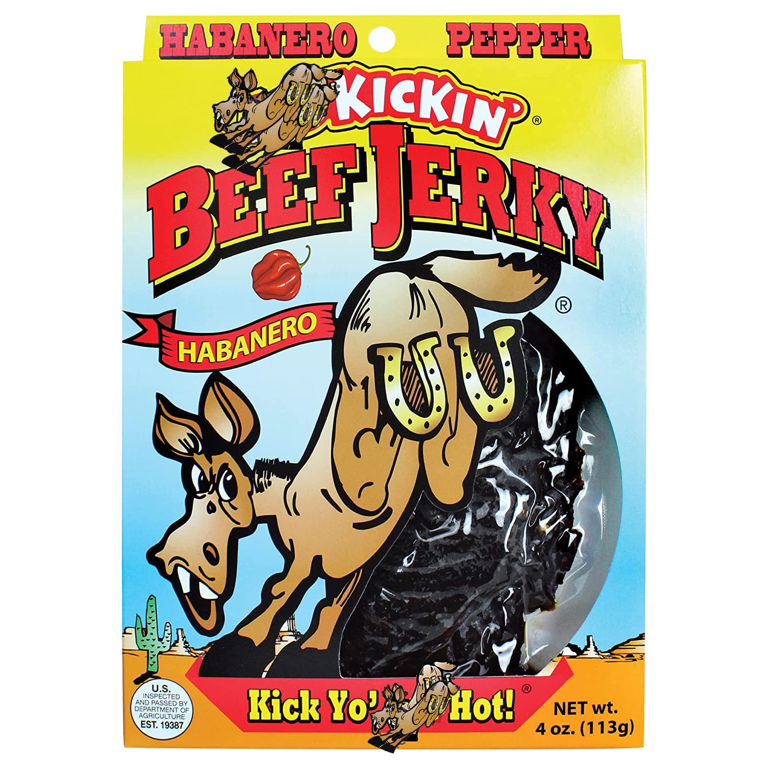 KICKIN' Habanero Beef Jerky – Premium Quality Spicy Beef Jerky – Tender and Flavorful - Try if you Dare!