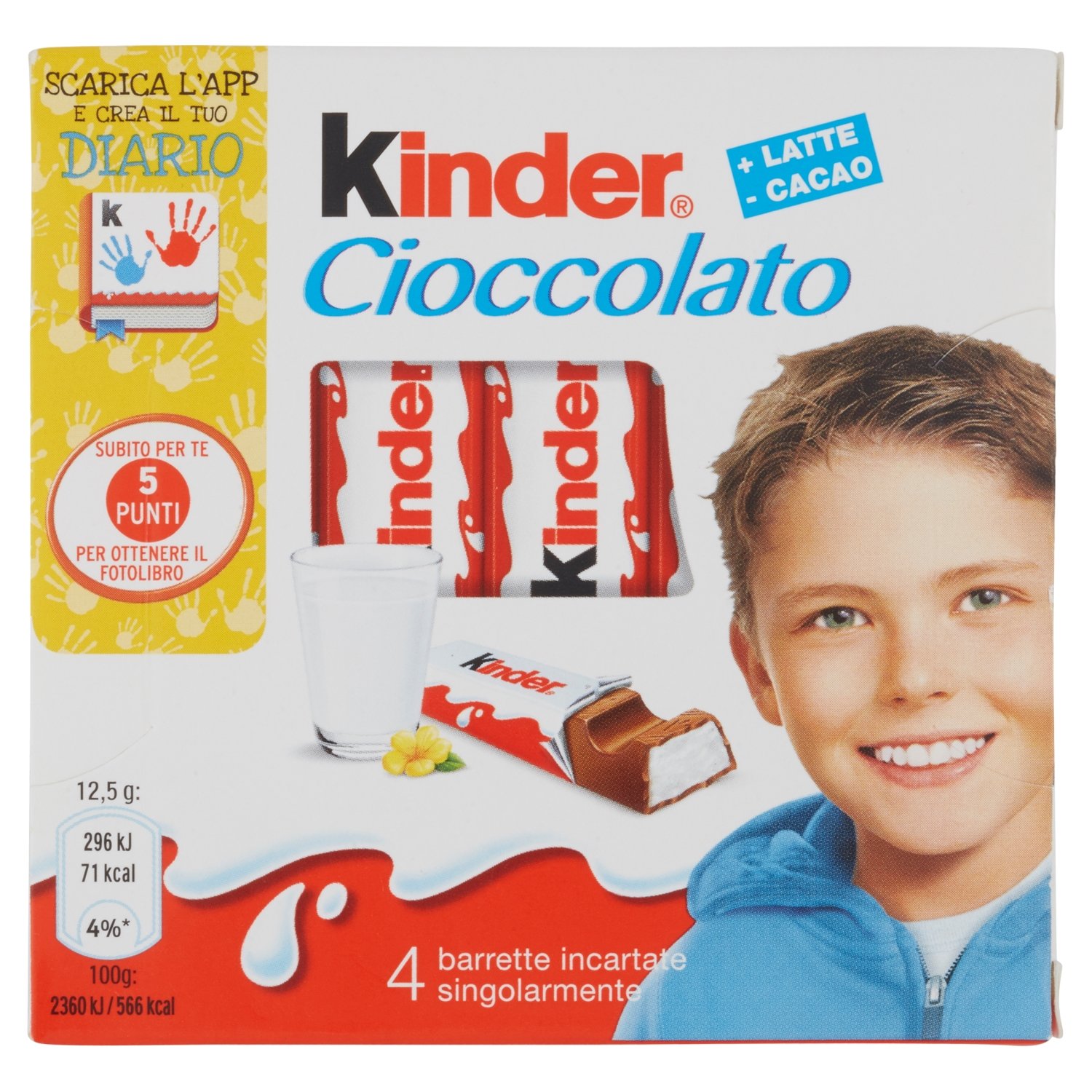 Kinder Small Chocolate Bars Multipack, 4 x 12.5g