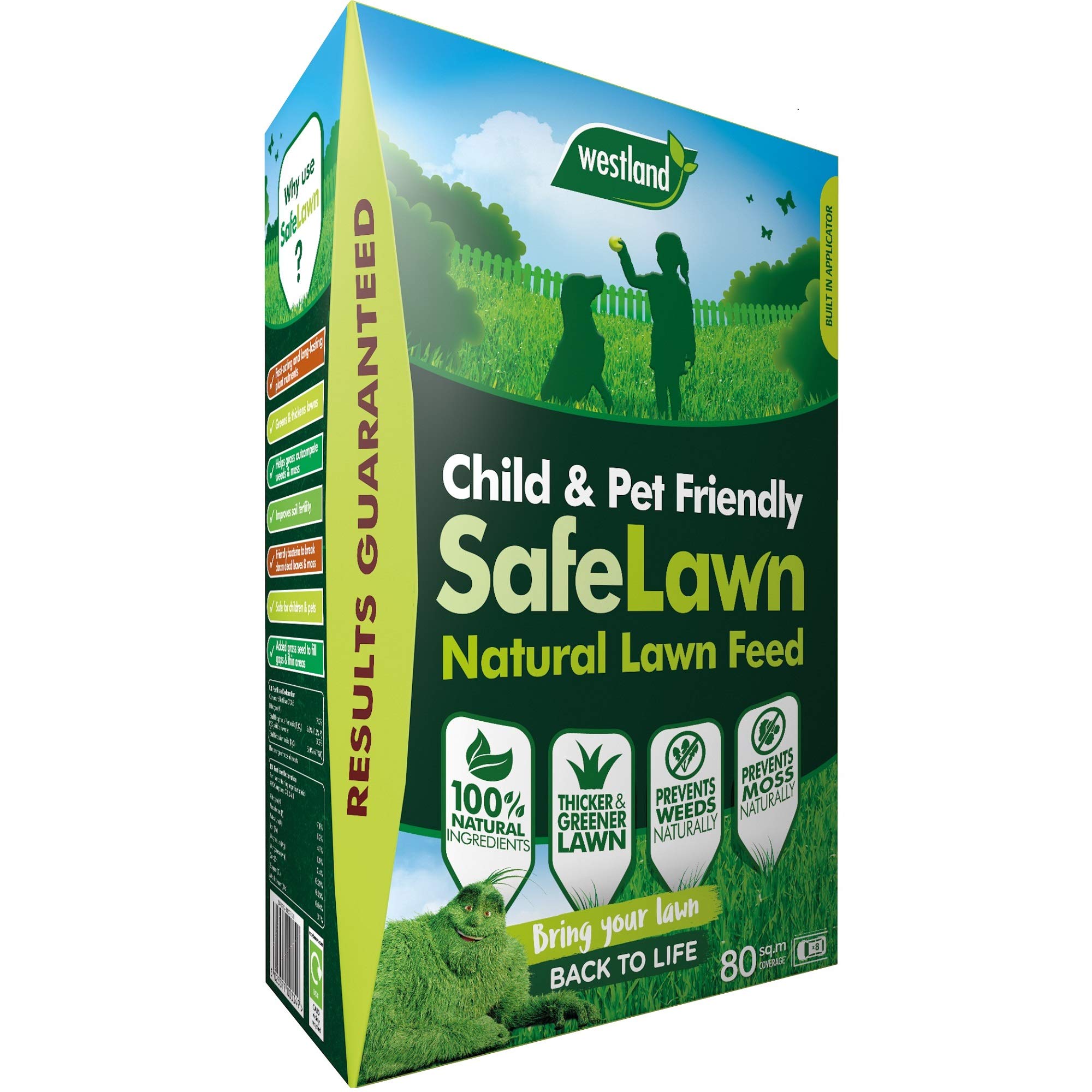 Westland20400352 SafeLawn Child and Pet Friendly Natural Lawn Feed 80 m2, Green, 2.8 kg