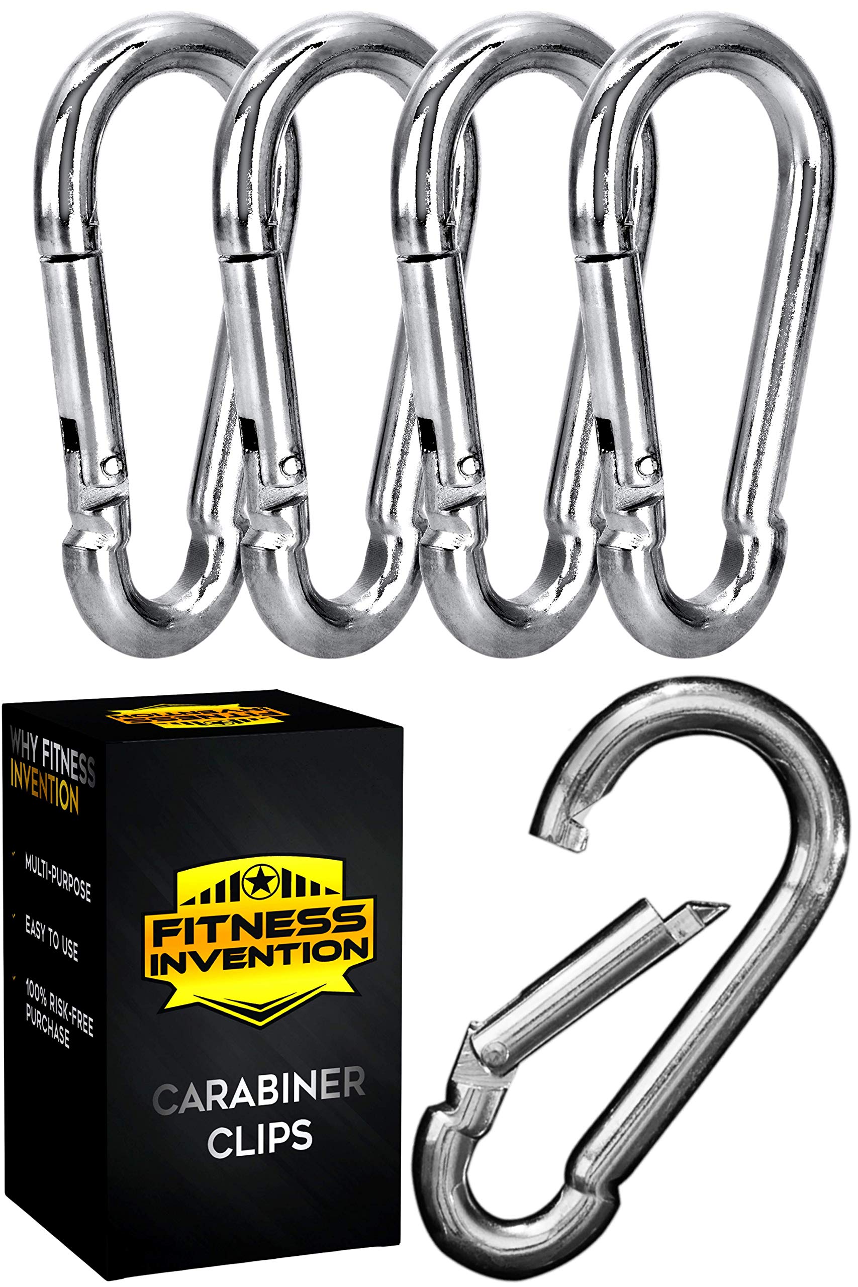 Carabiner Clip 5 Pack - Multipurpose Heavy Duty Carabiner - Snap Hooks - Carabiner Heavy Duty - Small Carabiner Clip - Large Carabiner Clip - Clips for Keys - Carribeaner Hook