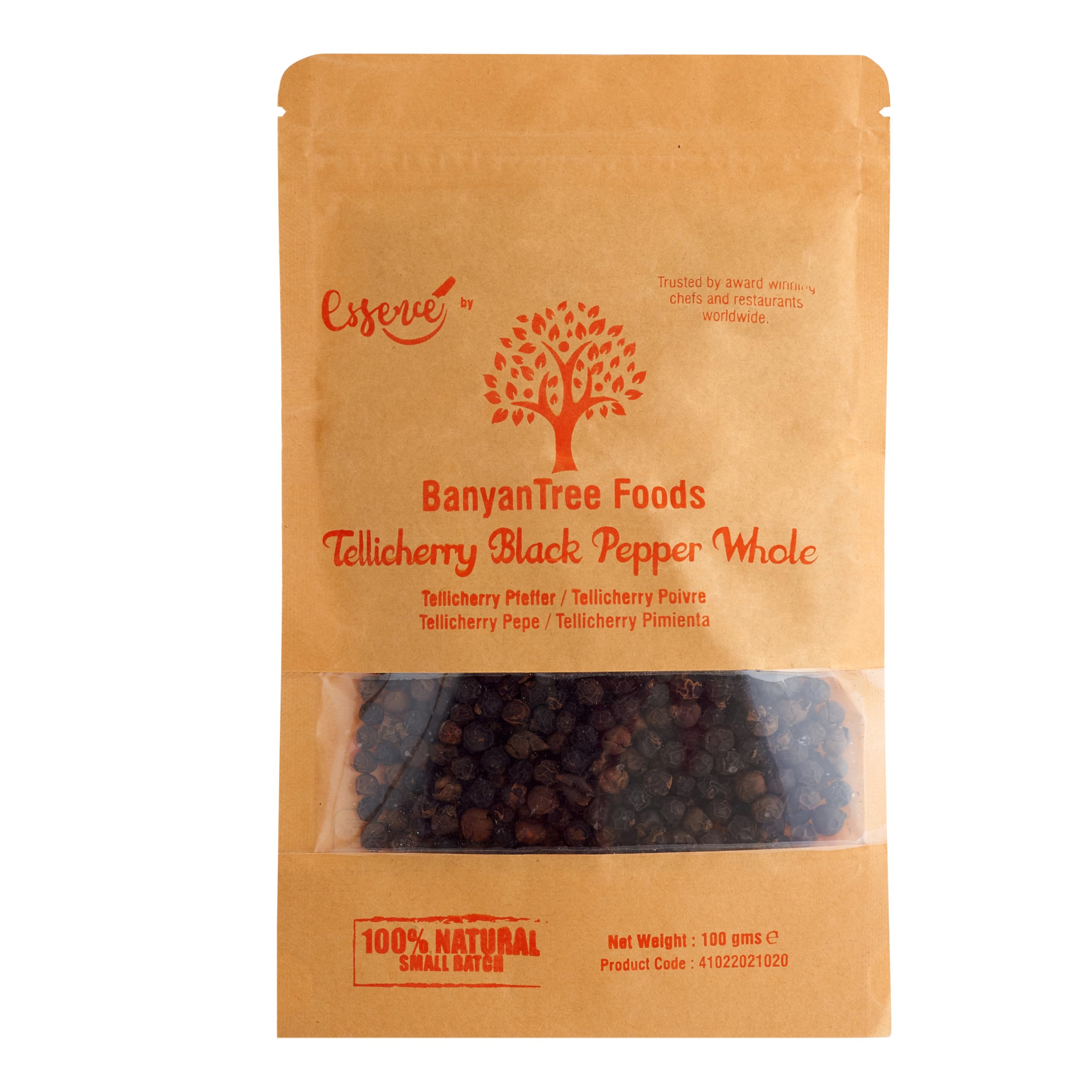 BanyanTree Foods Black Pepper Whole | Tellicherry Black Pepper Whole 100g ~ All Natural, Indian Origin