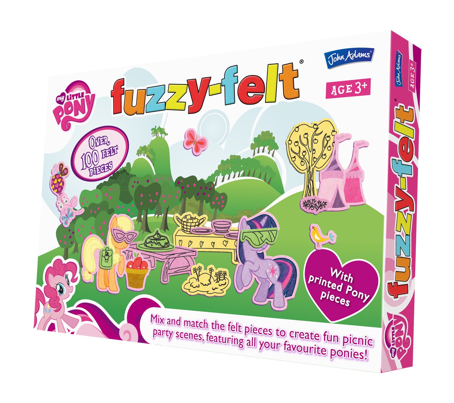 John Adams | Fuzzy-Felt - My Little Pony Activity Set: Mix and match felt pieces to create your very own pictures| Preschool toy| Ages 3+