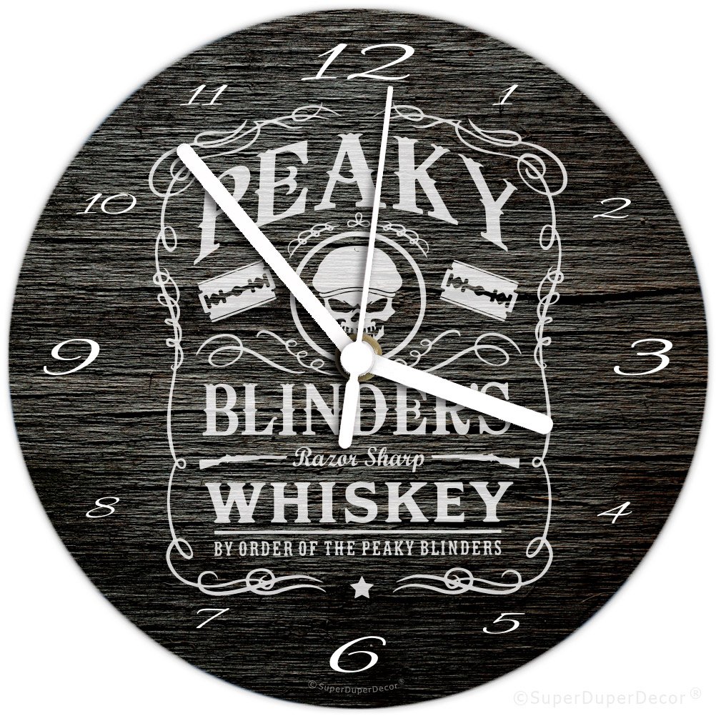 SuperDuperDecor PEAKY BLINDERS WHISKEY - Wall Clock - fan art for men dad by order of the