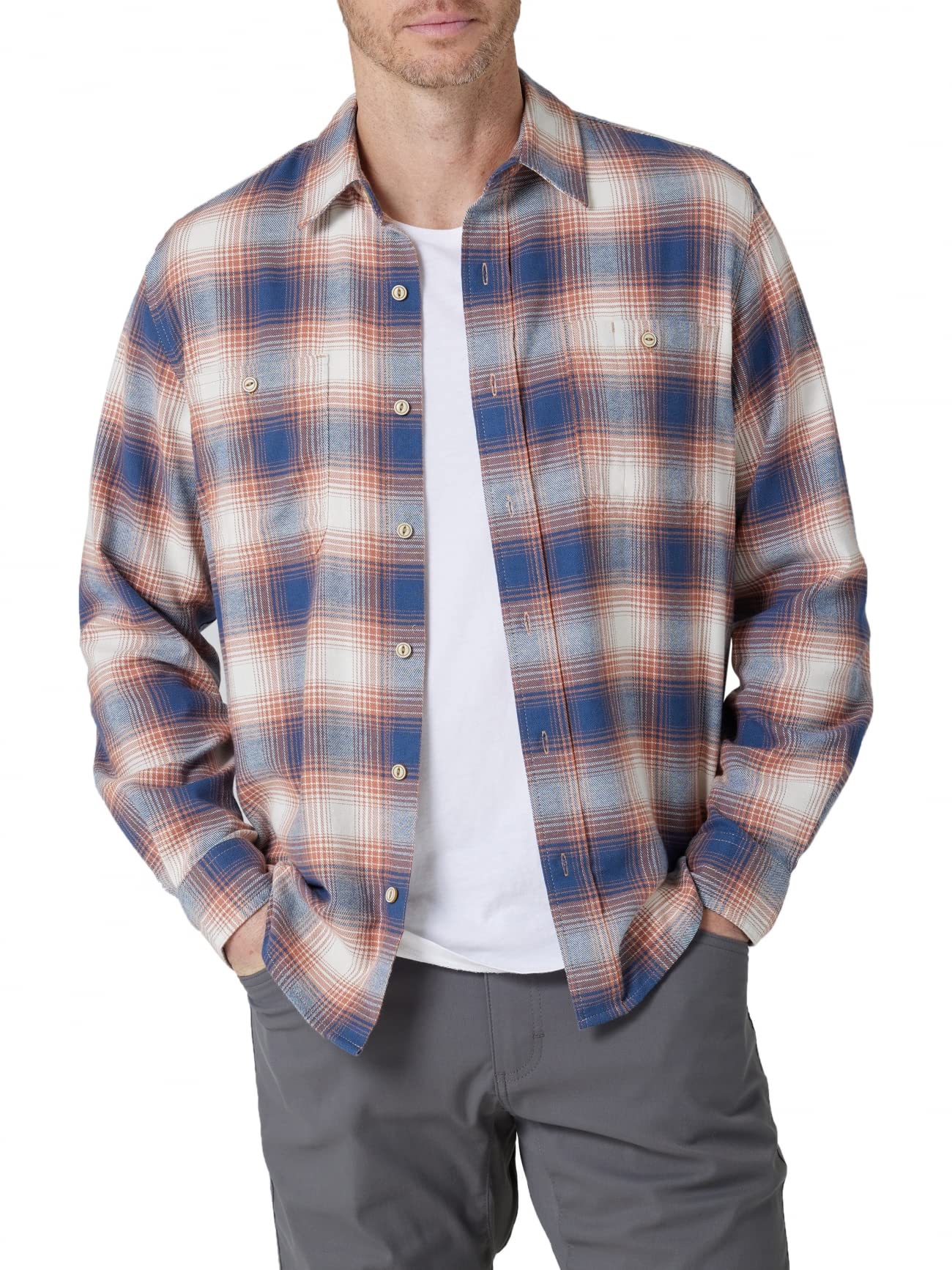 Wranglermens Cloud Flannel Woven Shirt Button Down Shirt