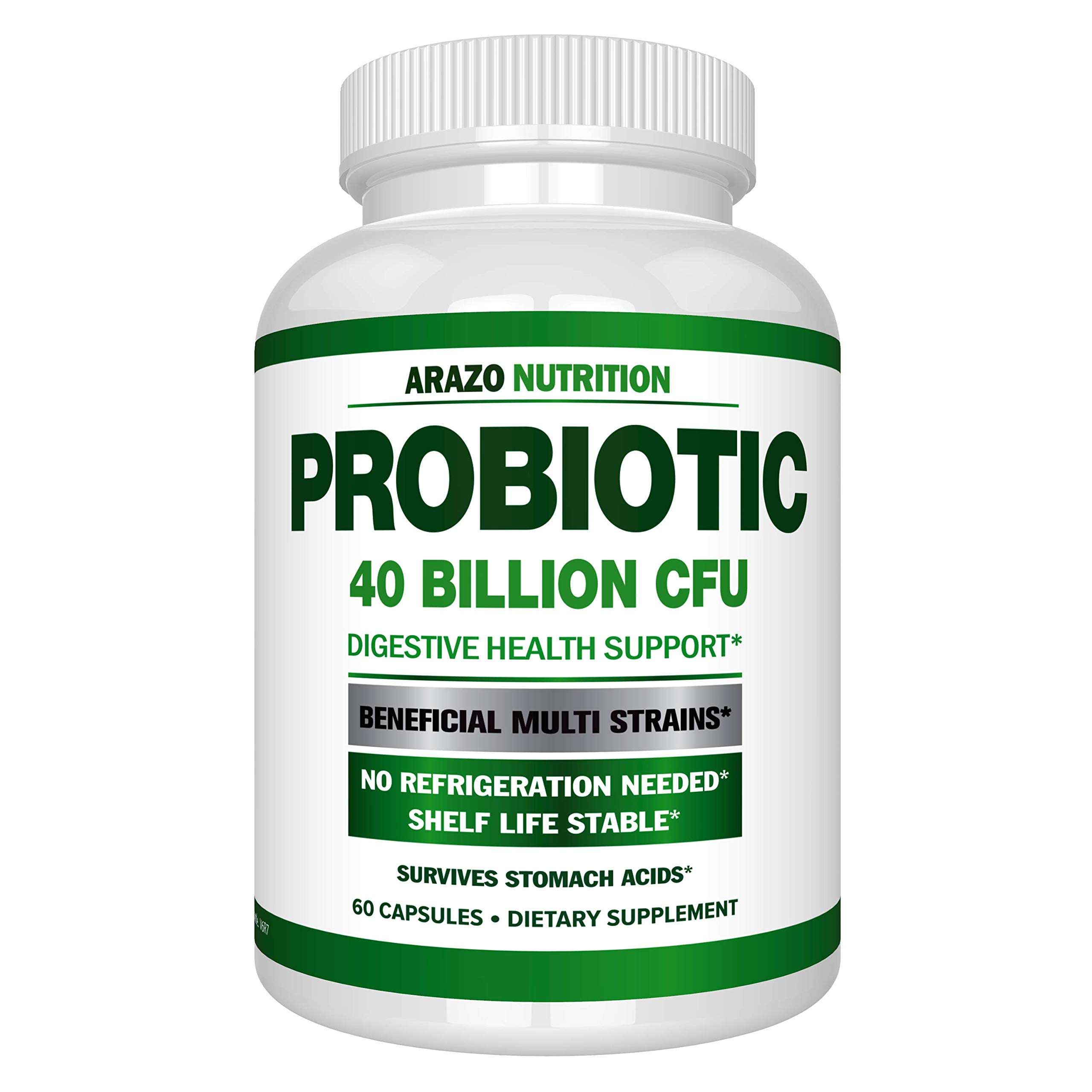 BIO-40 : 1 Recommended Best Probiotic Supplement : 60 Time Release Capsules 40x More Effective - Patented Delivery Technology - 40 Billion CFU of Most Essential Strains - Improves Digestive Health