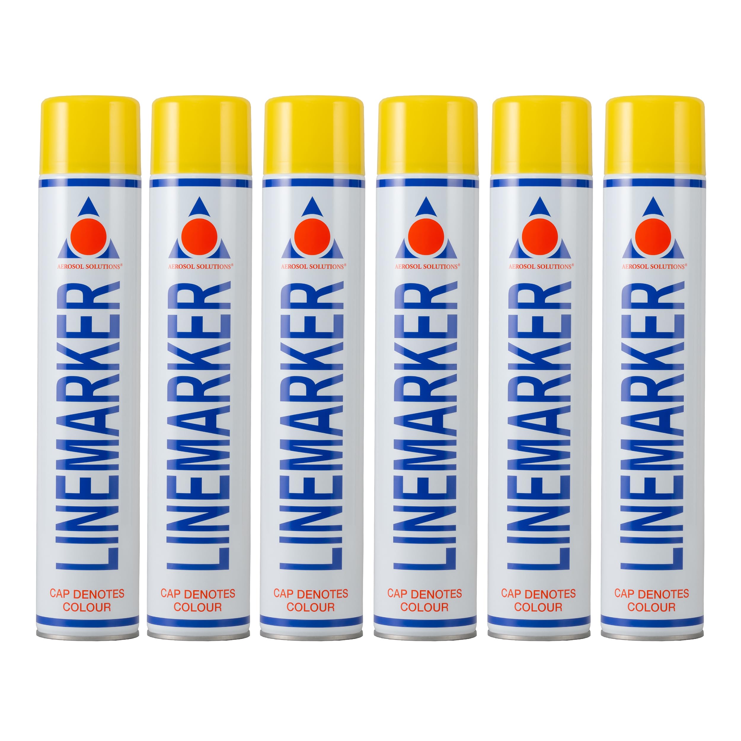 Aerosol Solutions Yellow Line Marker Marking Spray Paint 750ml (6 pack)