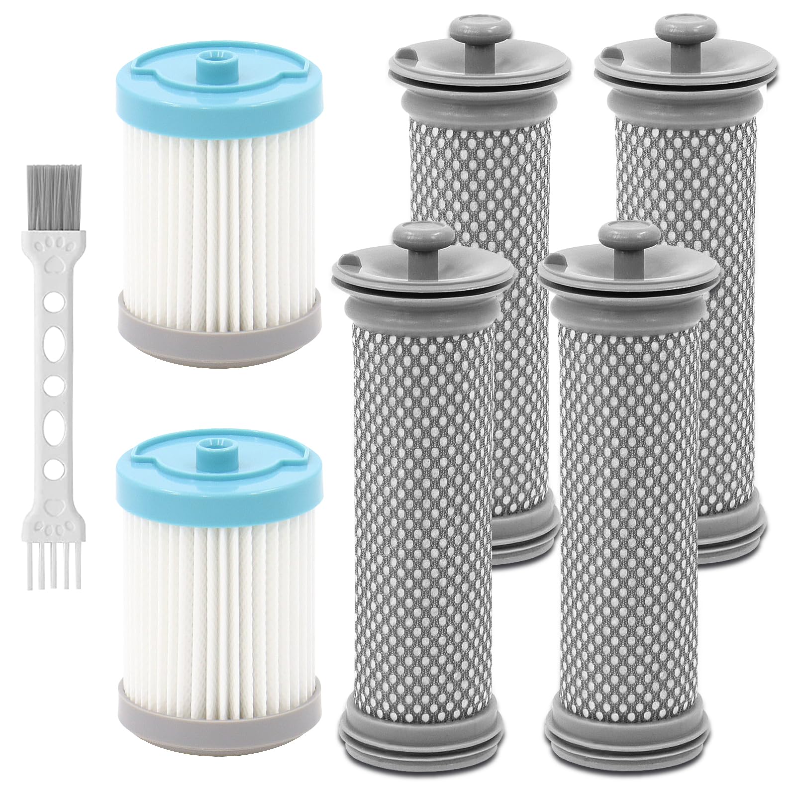 CEROCordless Vacuum Filter Replacement Kit Compatible with Tineco A10/ A11 Hero, A10/A11 Master and PURE ONE S11, PWRHERO11 Snap Cordless Vacuum Cleaner, 4 Pre Filters & 2 A10 Filter & 1 Brush