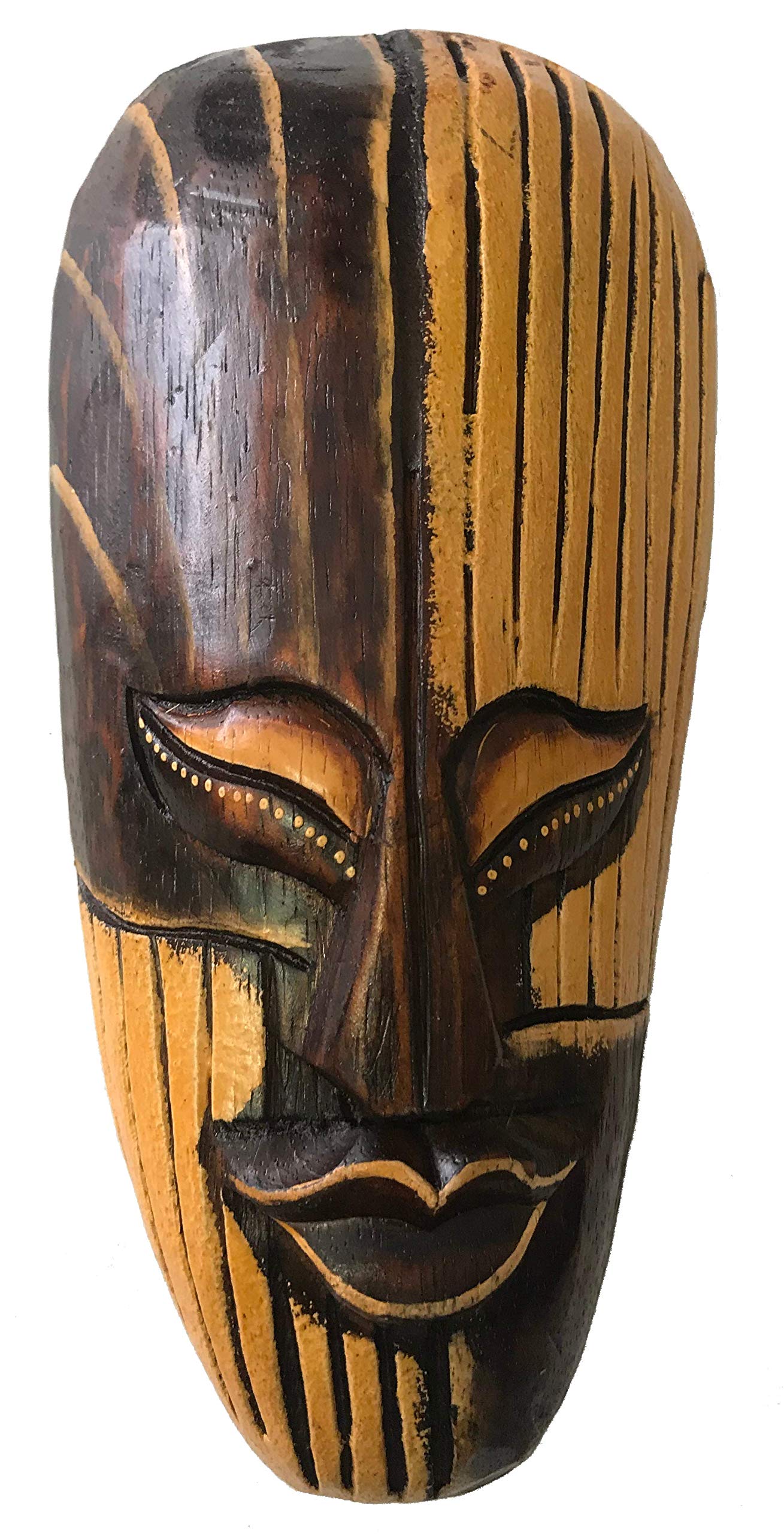 Mask painted, 8'' (20 cm), wooden mask from Bali, wall mask Motif: magician