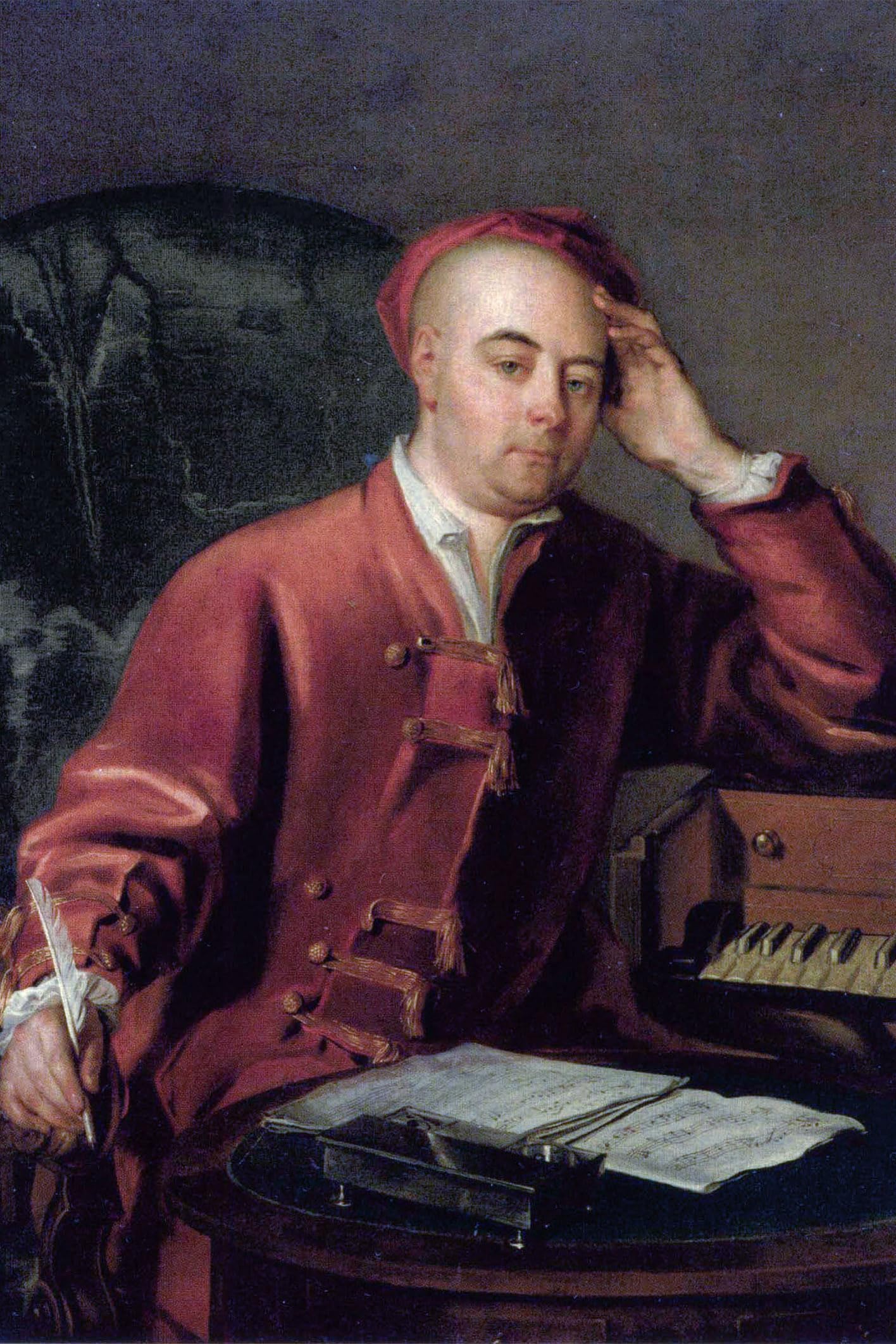 24x36 gallery poster, George Frideric Handel by Philip Mercier (c. 1730)