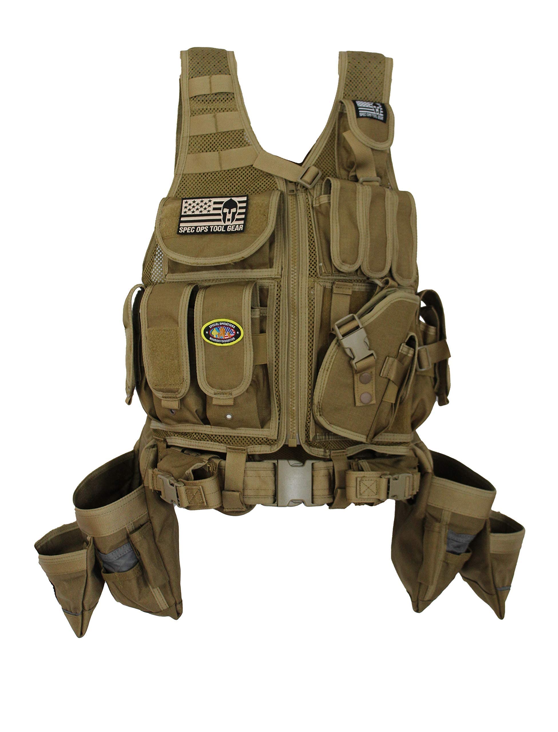 SOTG Delta Tactical Tool Vest with Tools Pouches, Lightweight & Durable Construction Vest with Weight Dispersal Technology