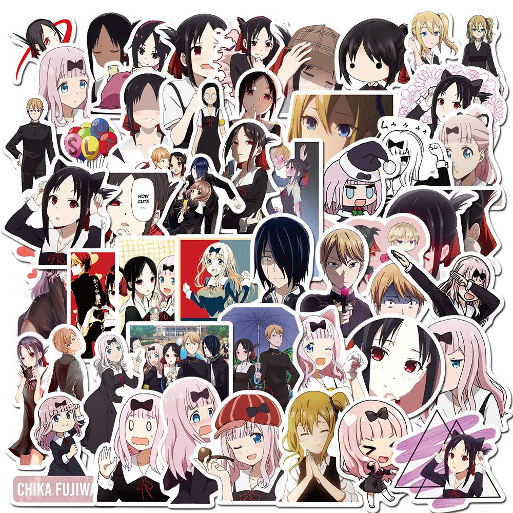 Cute Girl Anime Stickers for Laptop Water Bottle Helmet Luggage Phone Bike Notebook Skateboard, Waterproof Vinyl Graffiti Decal for Teen and Kids (Kaguya-sama: Love is War)