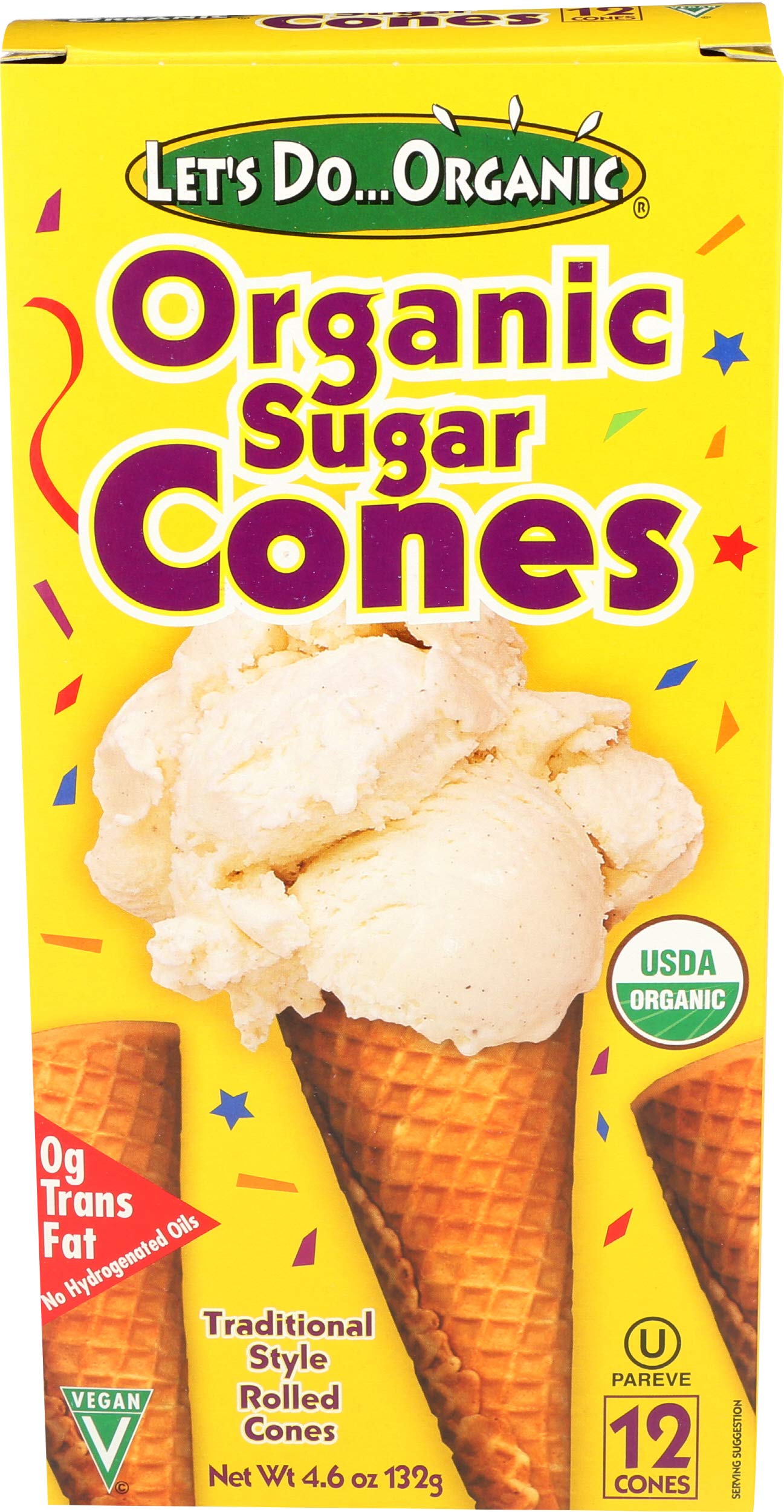 Lets Do Organics, Sugar Ice Cream Cone, Organic, 5 Ounce