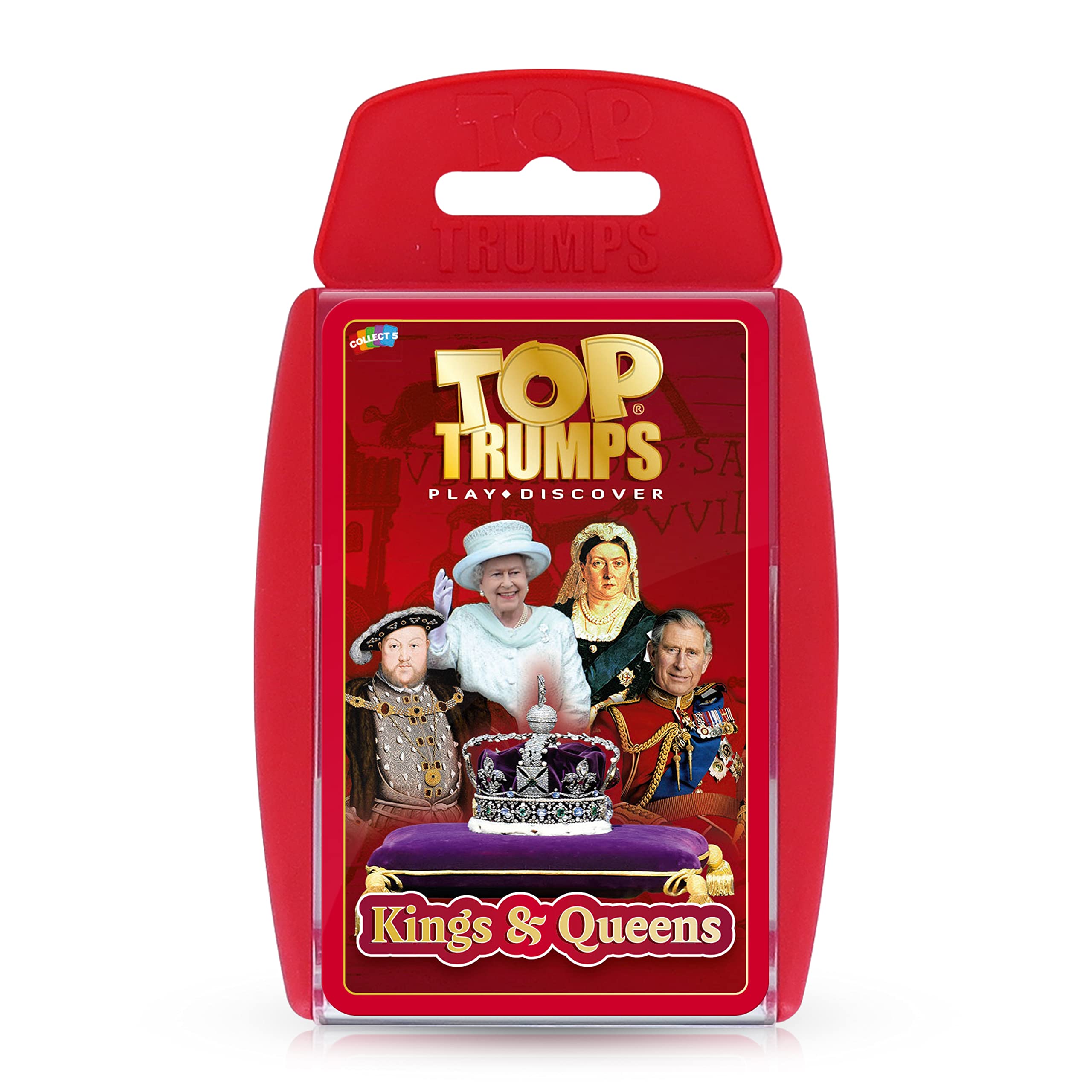 Top TrumpsKings and Queens Classics Card Game English Edition, discover facts on 30 of your favourite Kings and Queens including Queen Elizabeth II and Charles I, family game for 2+ players aged 8+