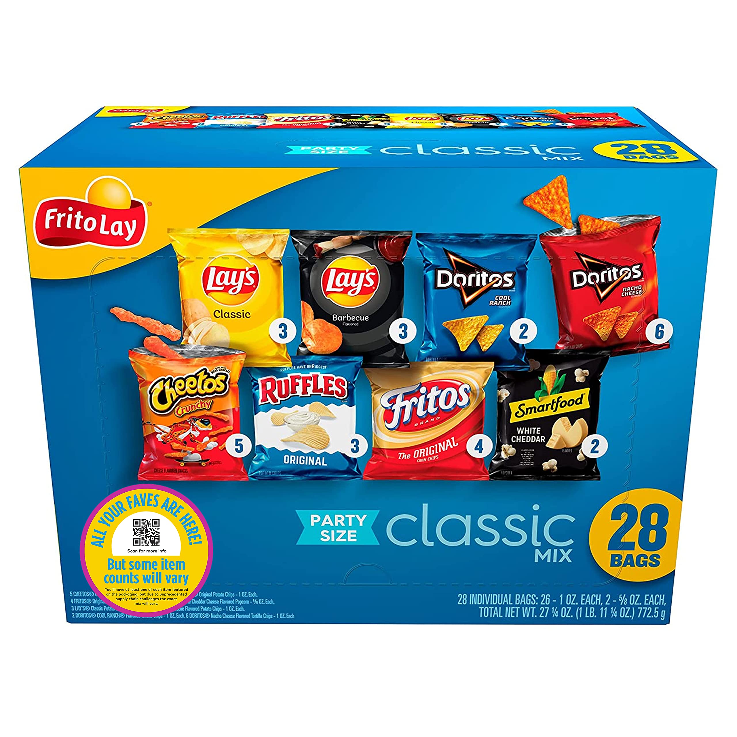 Frito LayClassic Mix Variety Pack Cube 28ct