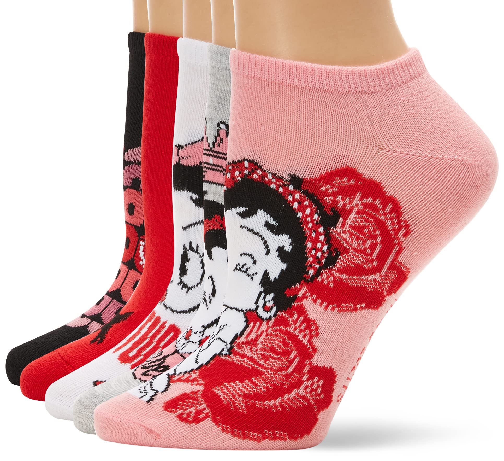 Betty Boop Women's 5 Pack No Show Socks