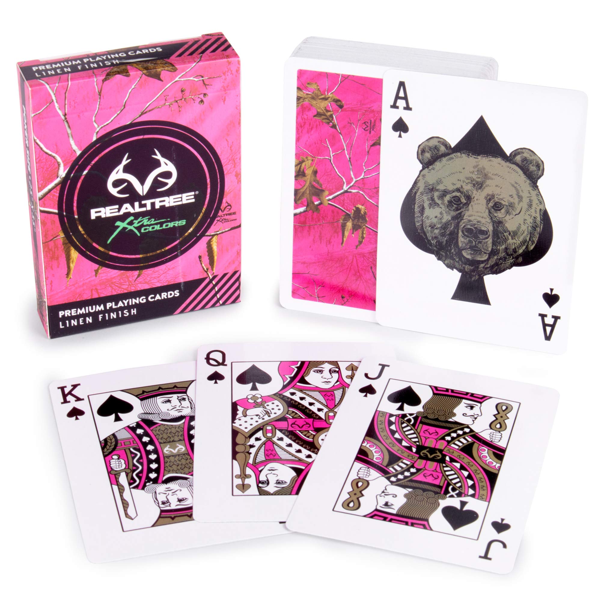 Brybelly Realtree Camouflage Playing Card Deck|Premium Woodland Standard Poker Size Camo Playing Cards|Pink Paradise