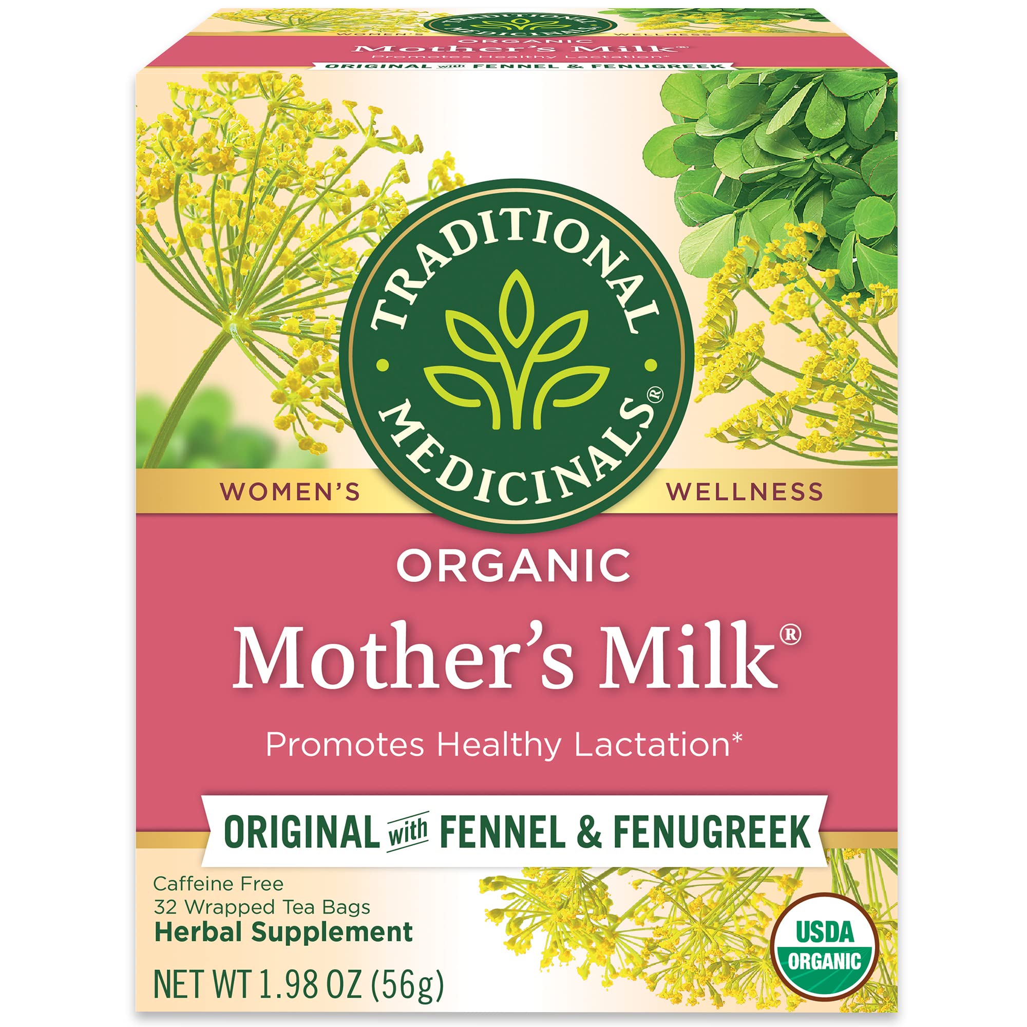 Traditional MedicinalsOrganic Mother's Milk with Fennel & Fenugreek (32 Wrapped Tea Bags, 1.98oz/ 56g)