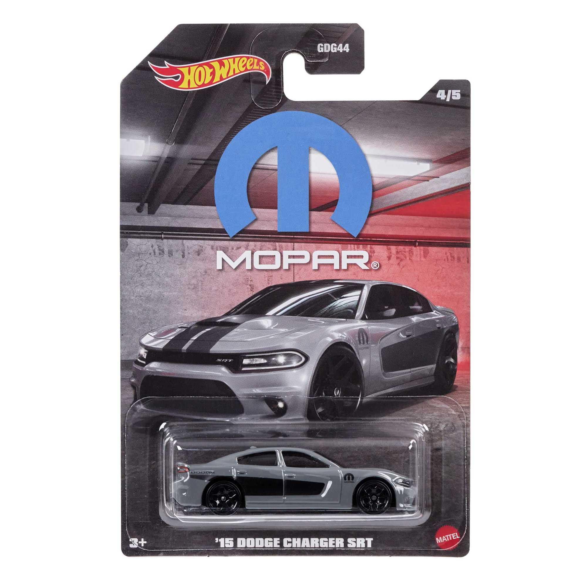 Hot Wheels Themed Automotive, 15 Dodge Charger SRT 1:64 Scale 4/5 (Grey)