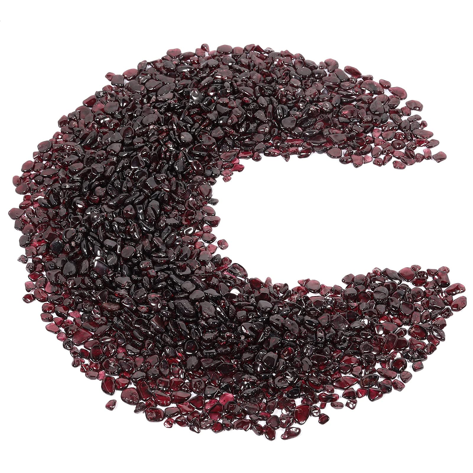 SUNYIK Garnet Tumbled Chips Crystal Crushed Pieces Irregular Shaped 1pound(About 460 Gram)