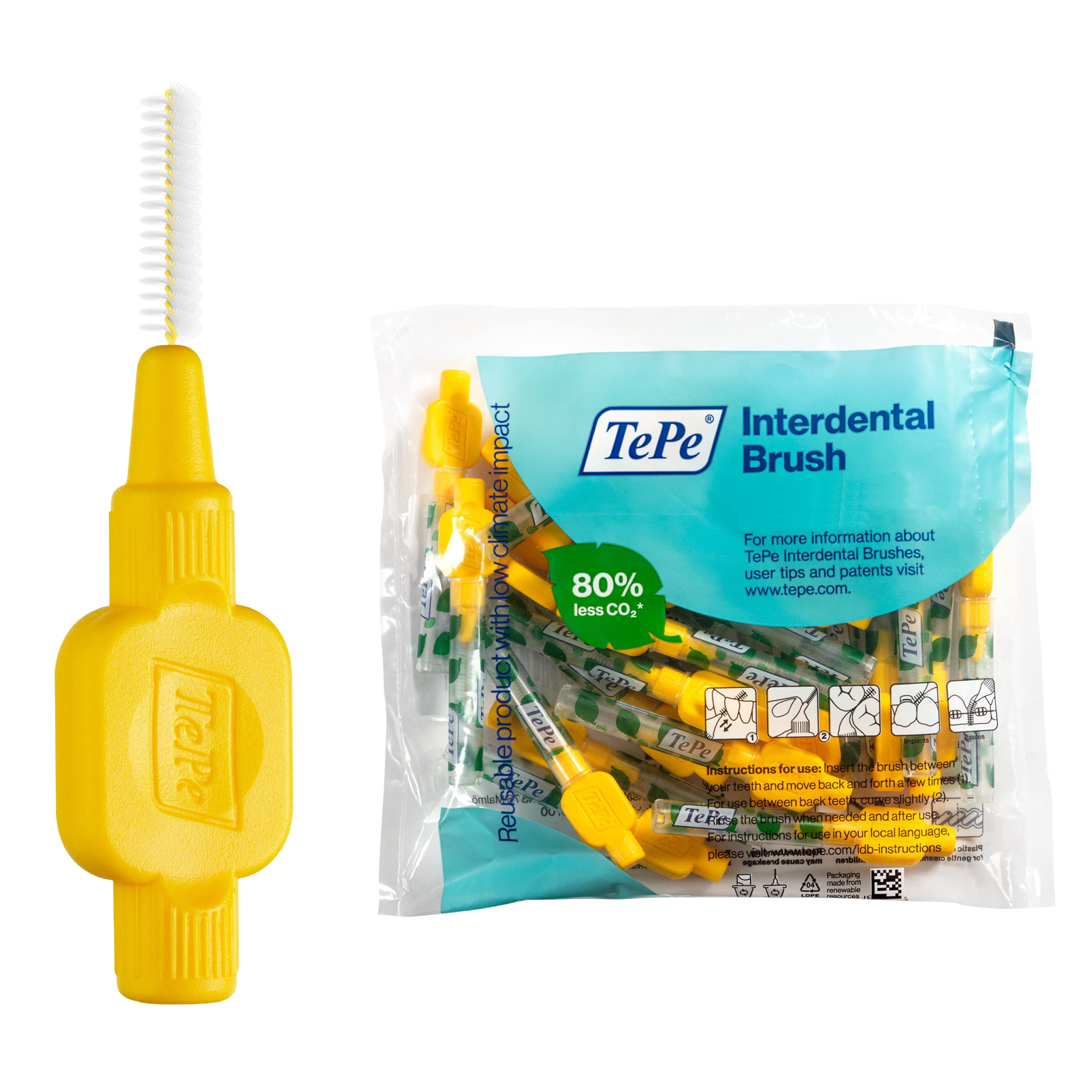 TEPEOriginal interdental brushes 0.7 mm yellow (pack of 25) multi-pack 25 pieces