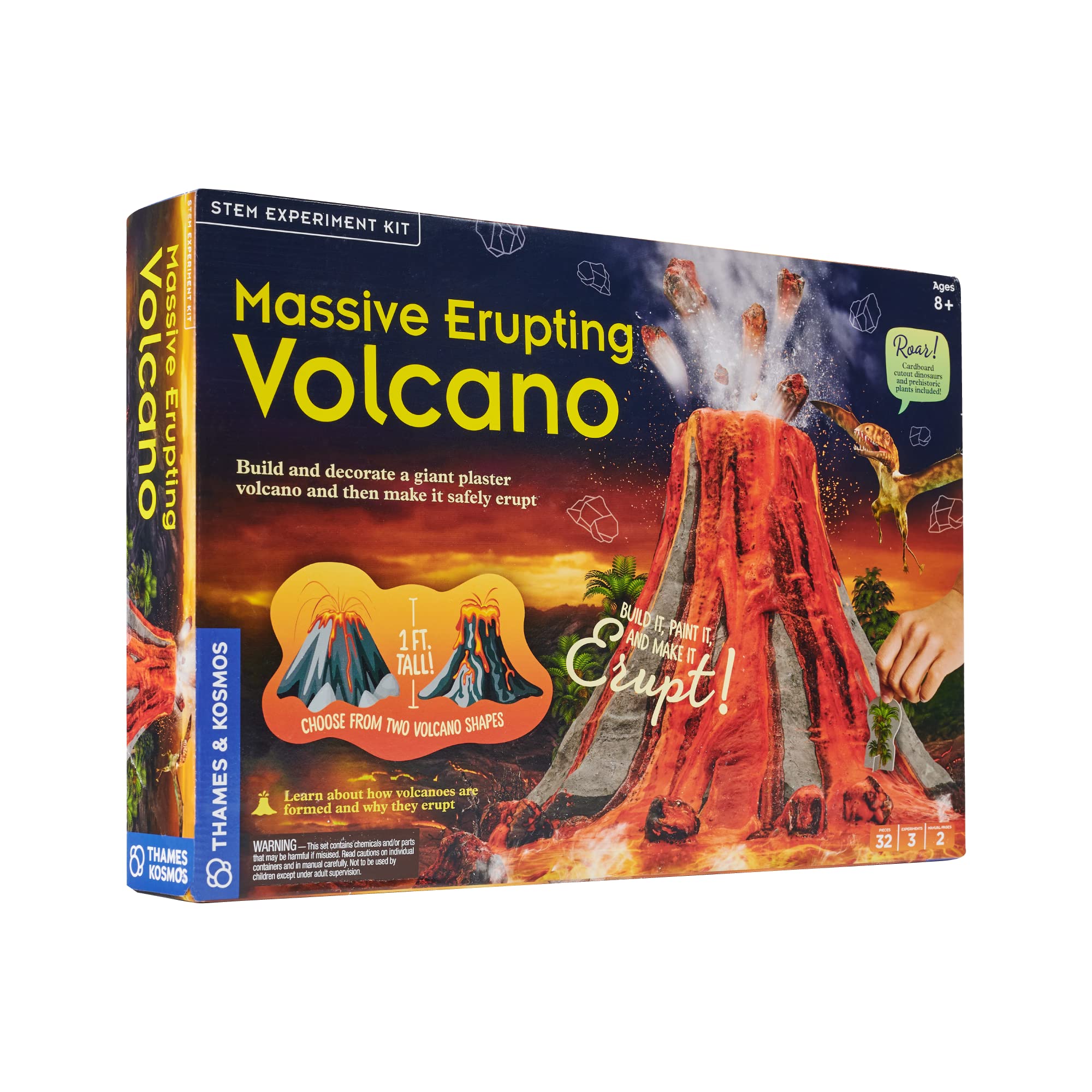 Thames & Kosmos Massive Erupting Volcano, Kids Science Kit, Learning Resources for Volcanoes and Earth, STEM Toys for Science Experiments, Age 8+