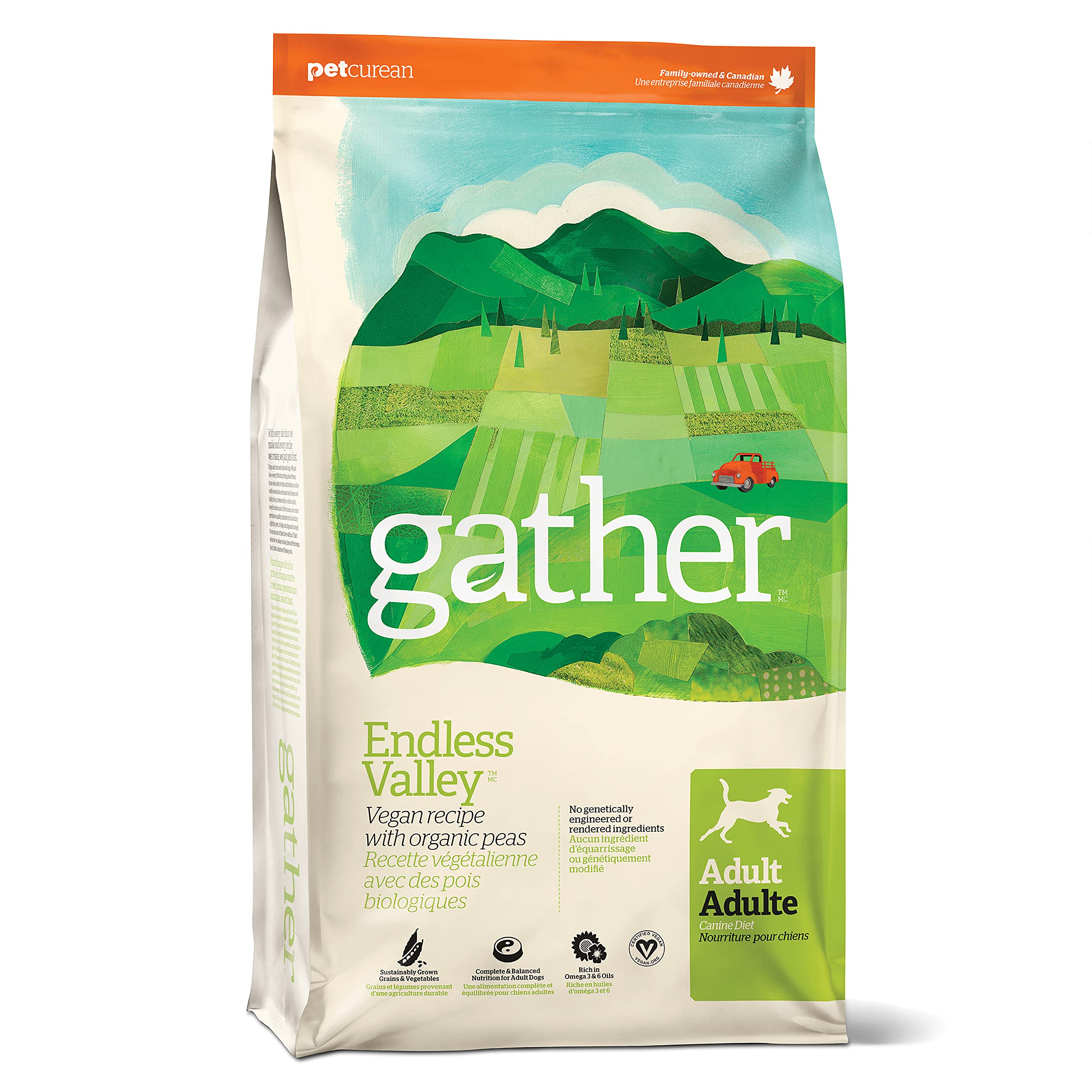 GATHER Endless Valley, Plant-Based, Grain-Free Dry Dog Food, Vegan Adult Recipe with Non-GMO Ingredients, 16 lb Bag