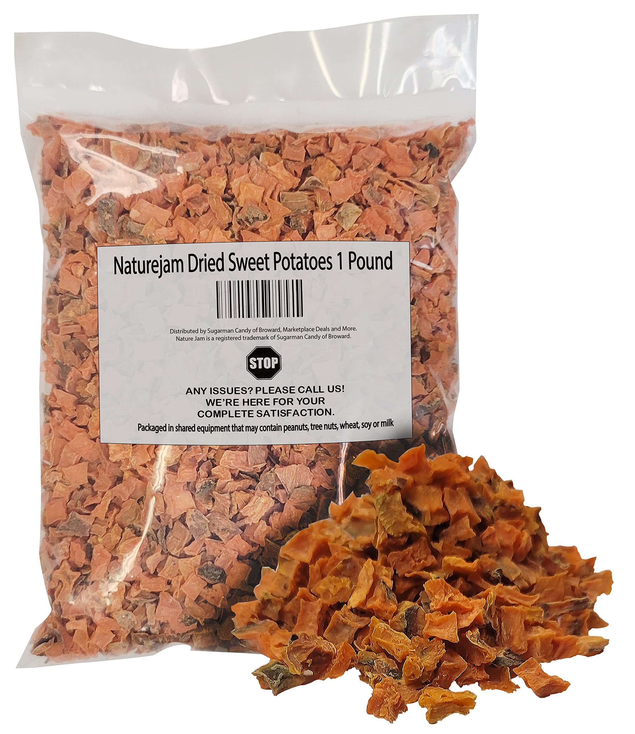 Naturejam Dried Sweet Potatoes 1 Pound Bulk-Heat Sealed in a Poly Bag-Dehydrated Dried Vegetables