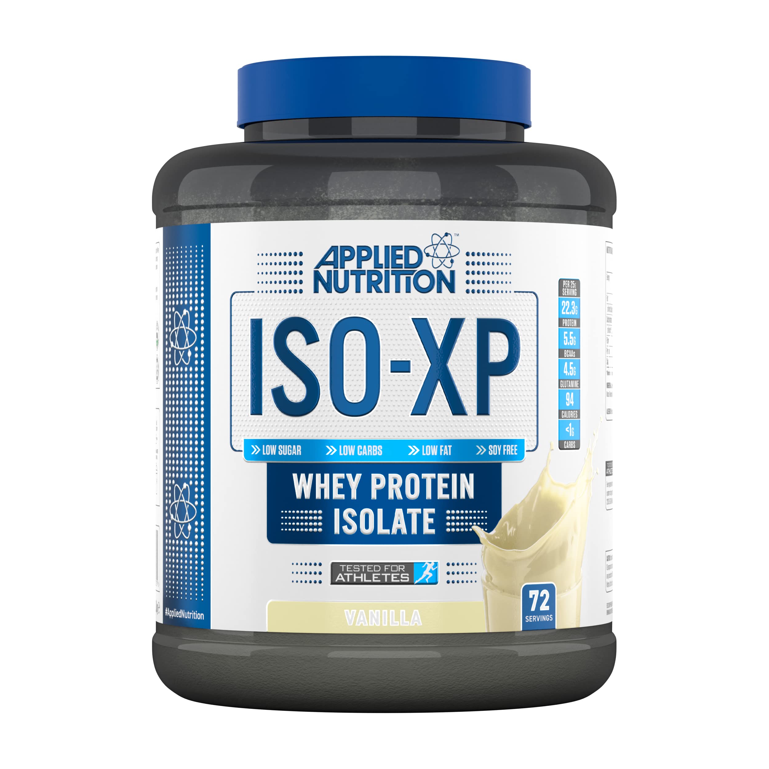 Applied Nutrition ISO XP Whey Isolate - Pure Whey Protein Isolate Powder ISO-XP, ISO Whey Premium with Glutamine and BCAAs (1.8kg - 72 Servings) (Vanilla, 1.8 KG)