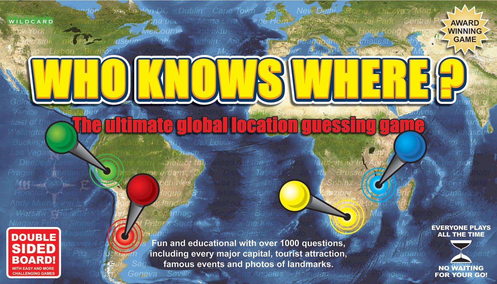 Wild Card Games Who Knows Where - The Global Location Guessing Board