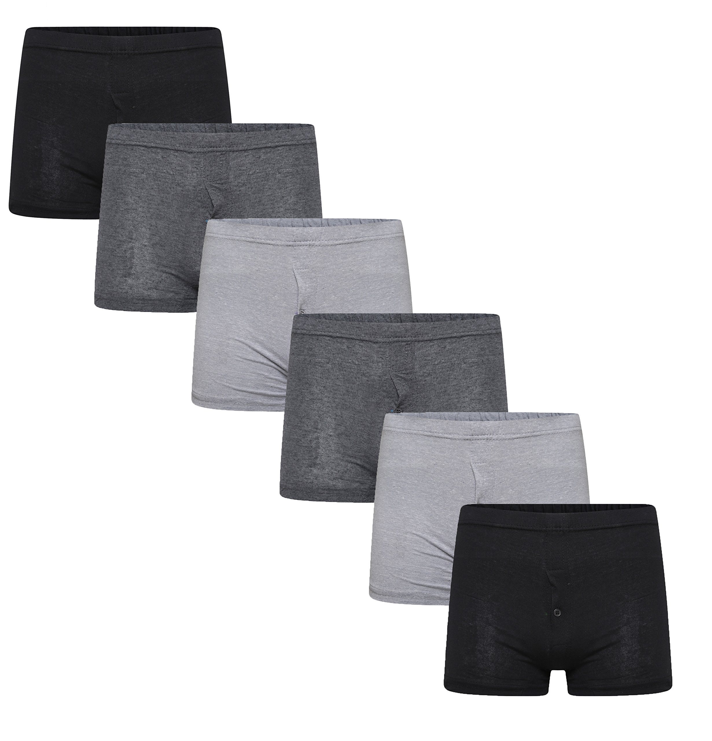 Sockstack 6 Pairs Men's Plain Jersey Boxer Shorts Underwear, Classic Cotton Rich Boxers