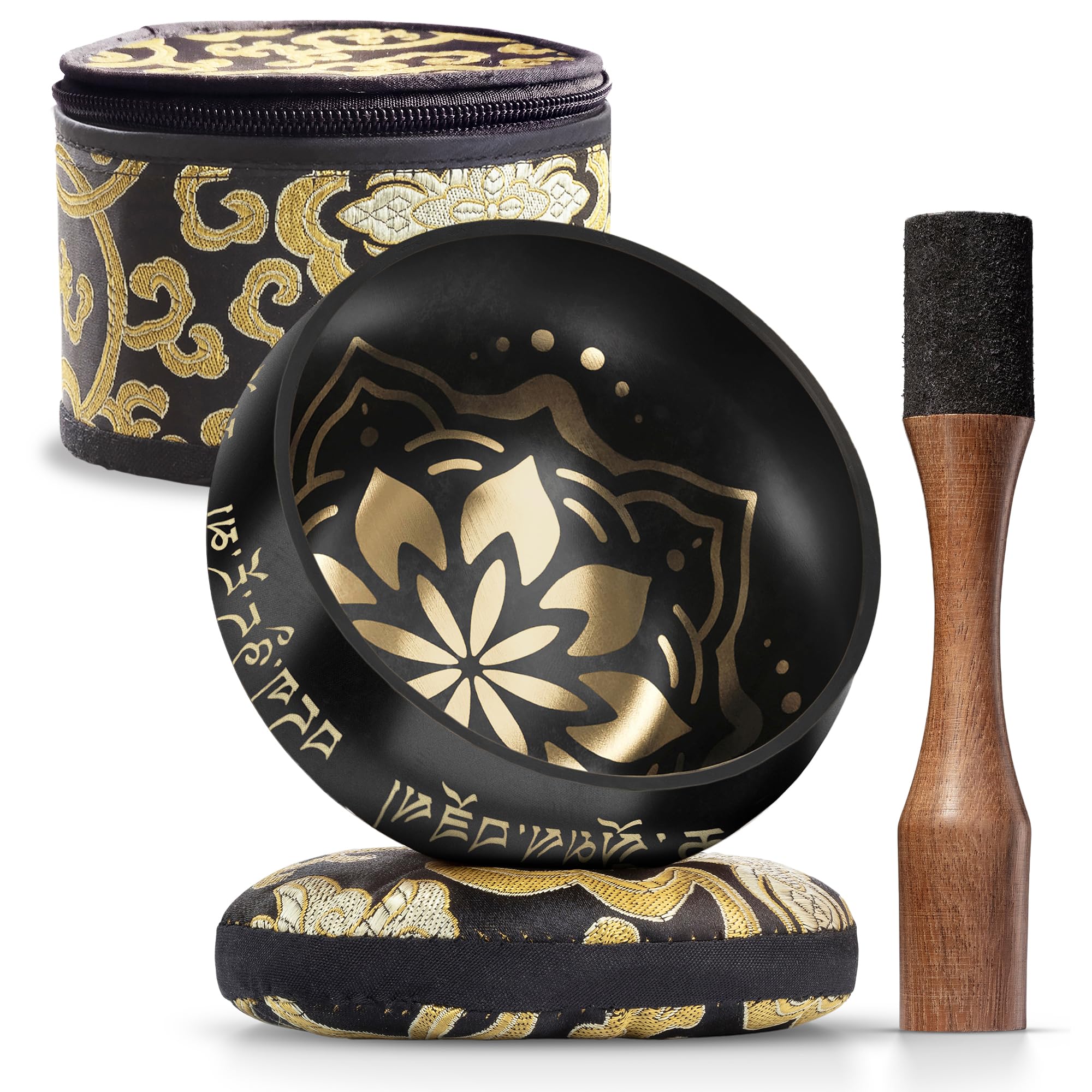 Tibetan Singing Bowl Set – Authentic Hand-Tuned Sound Bowl for Meditation – Complete Meditation Bowl Kit with Cushion, Mallet, Box & Guide – Perfect Tibetan Bell for Yoga, Relaxation, & Sound Healing